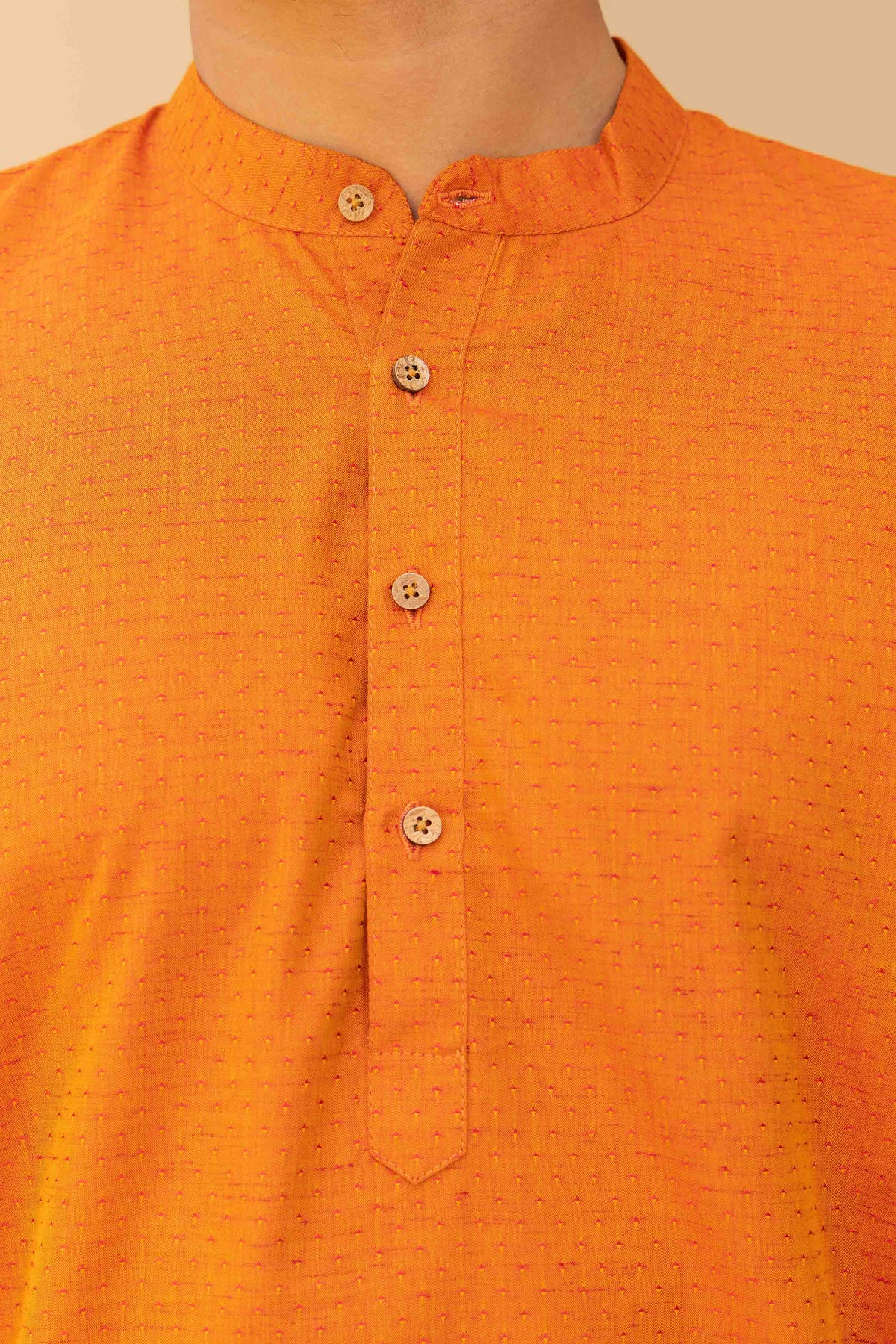 Orange Cotton Short Kurta