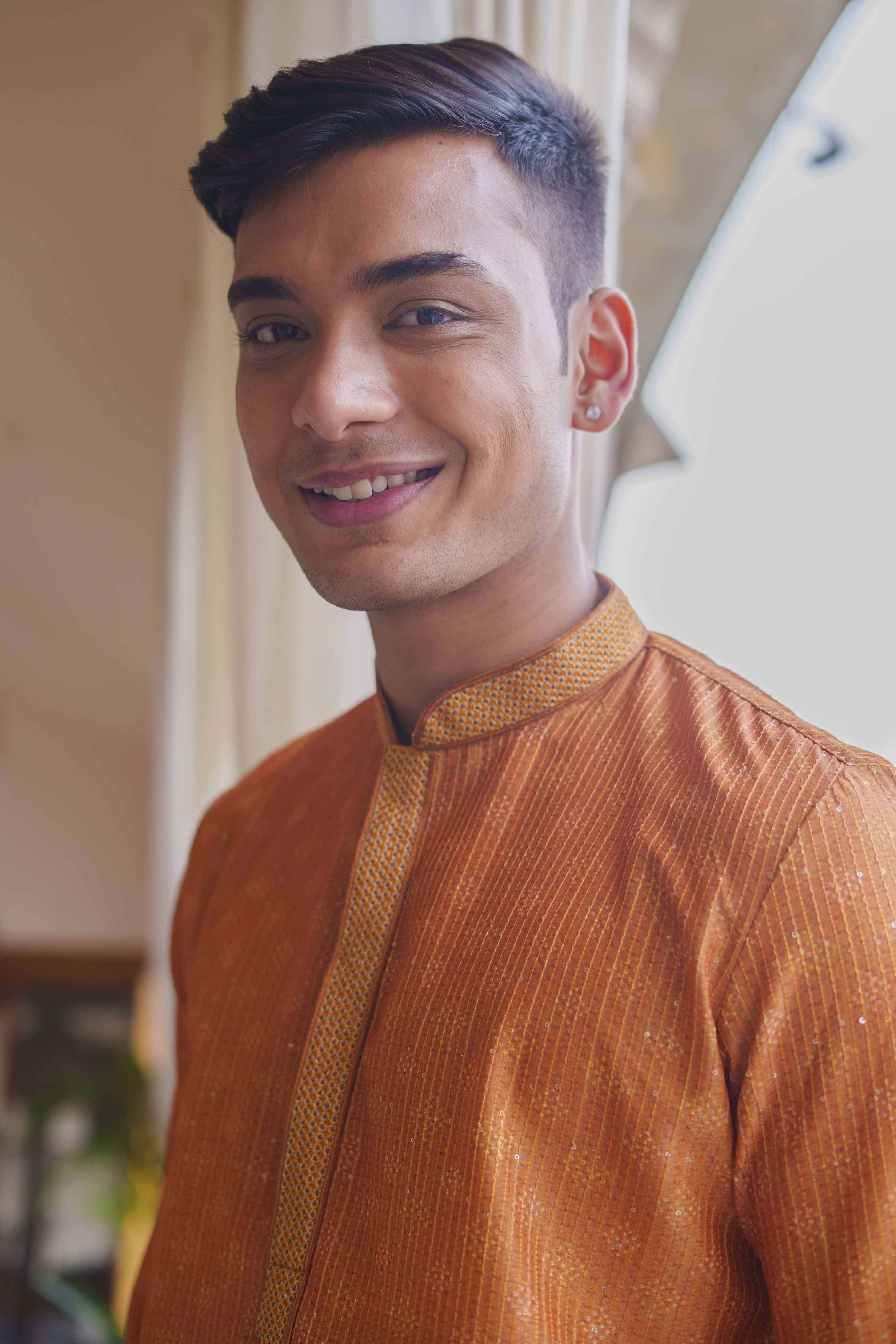 Yellow Sequence Printed Kurta