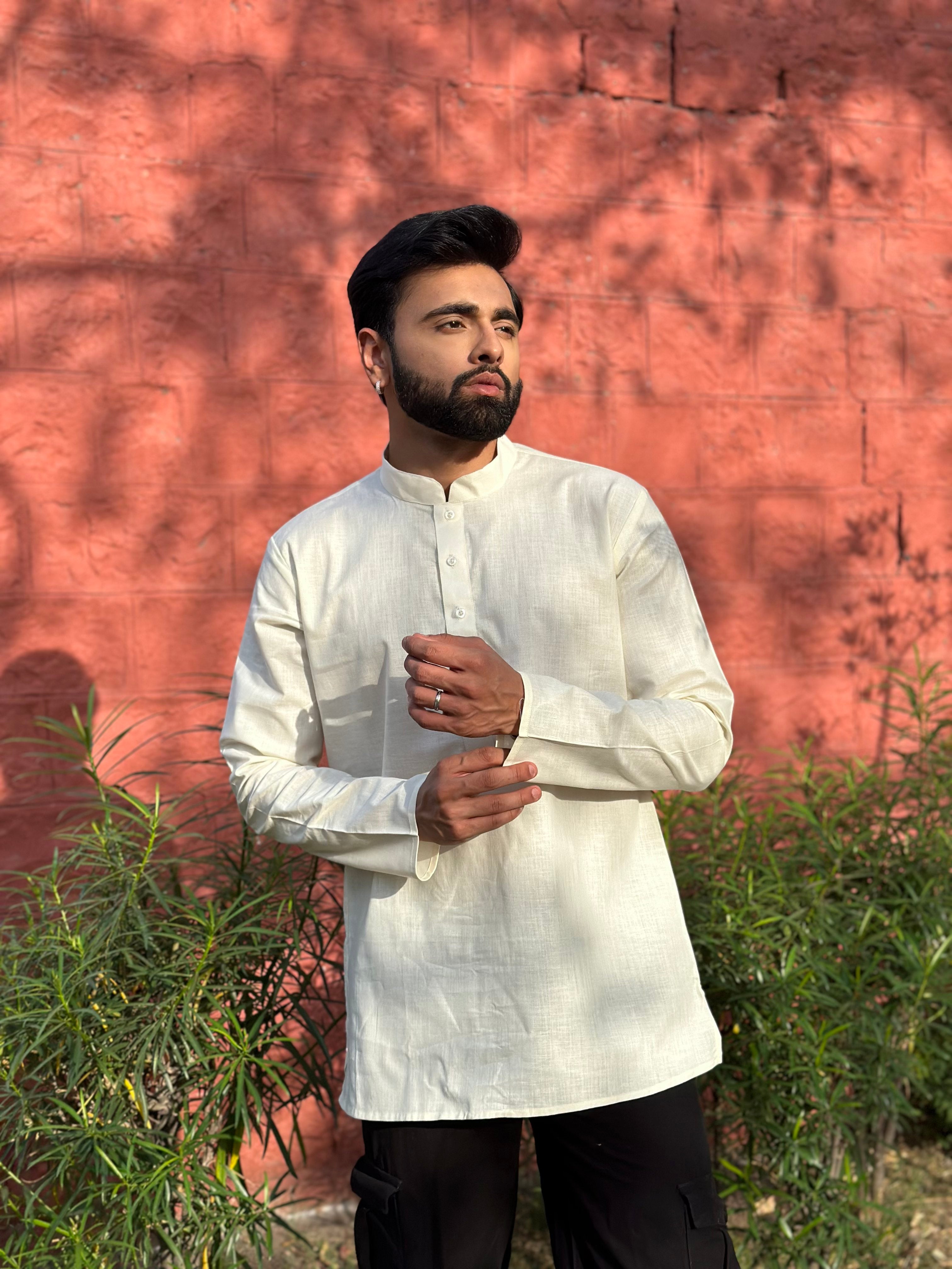 Cream-Colored Short Kurta