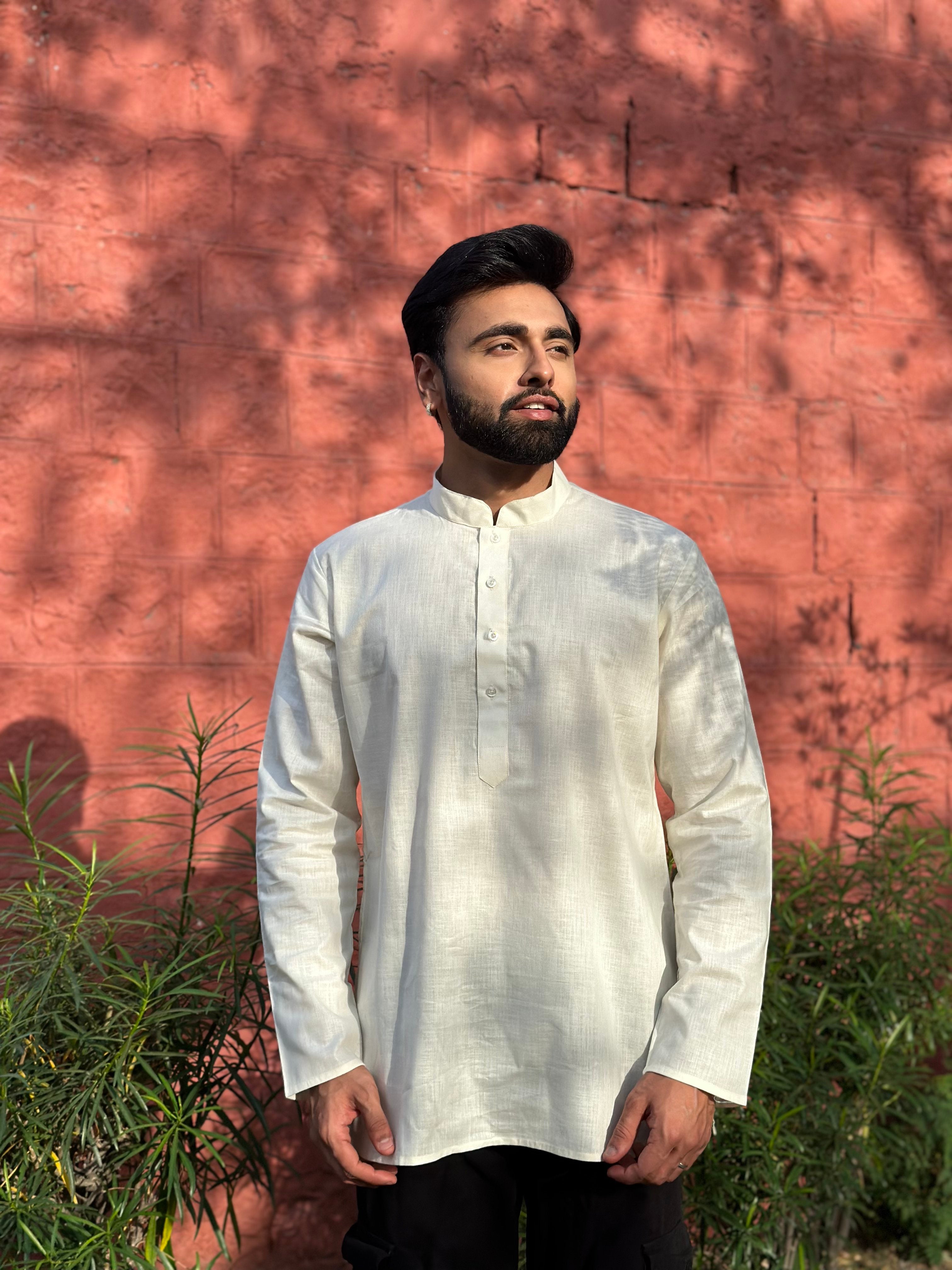 Cream-Colored Short Kurta