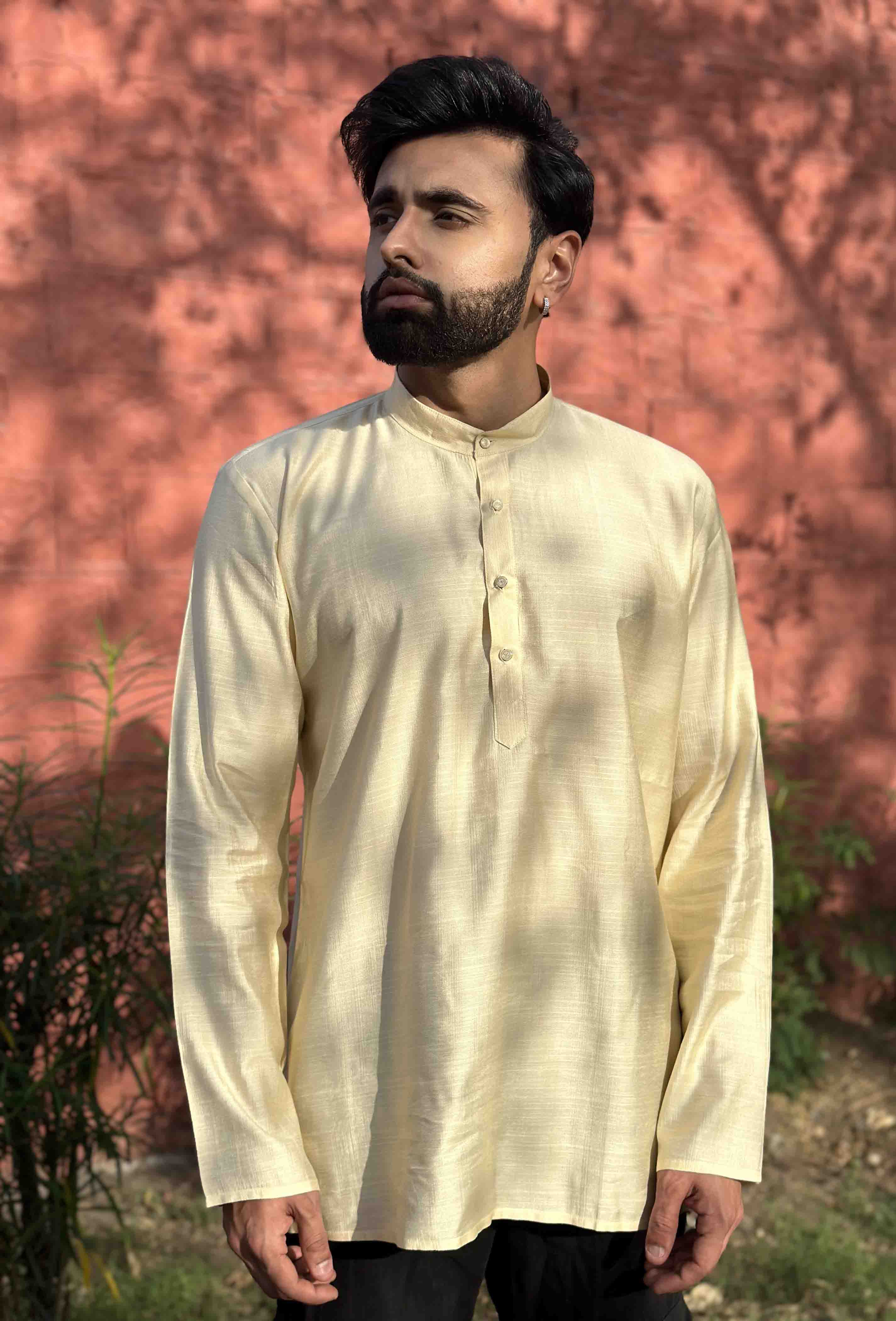 Light Yellow Short Kurta