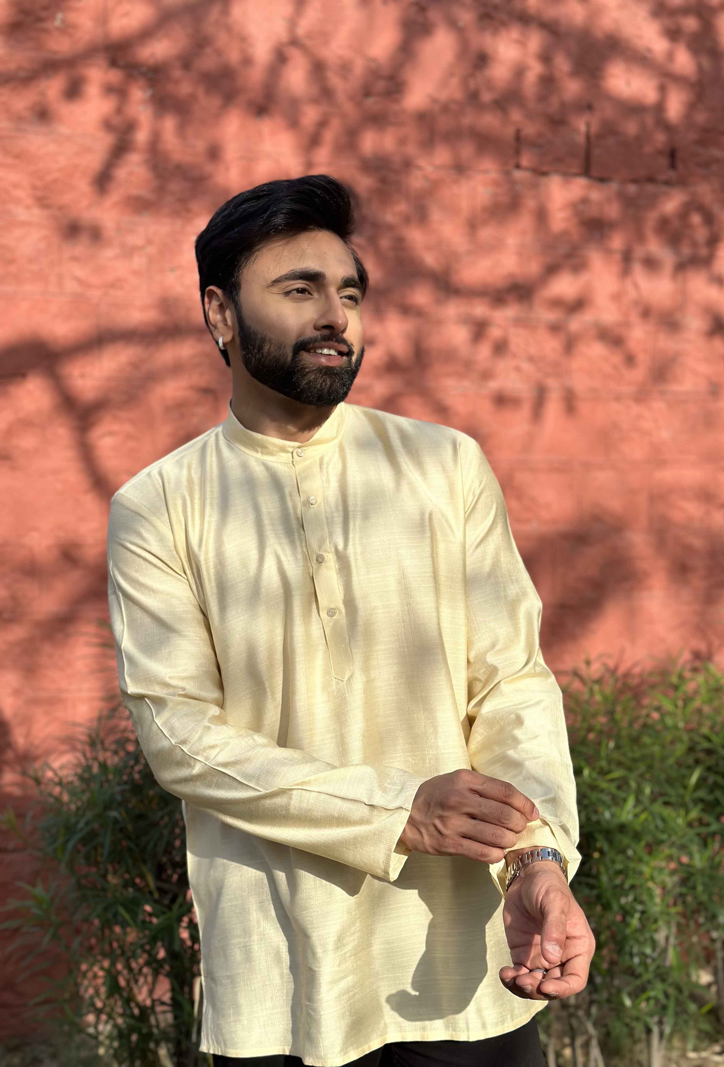 Light Yellow Short Kurta