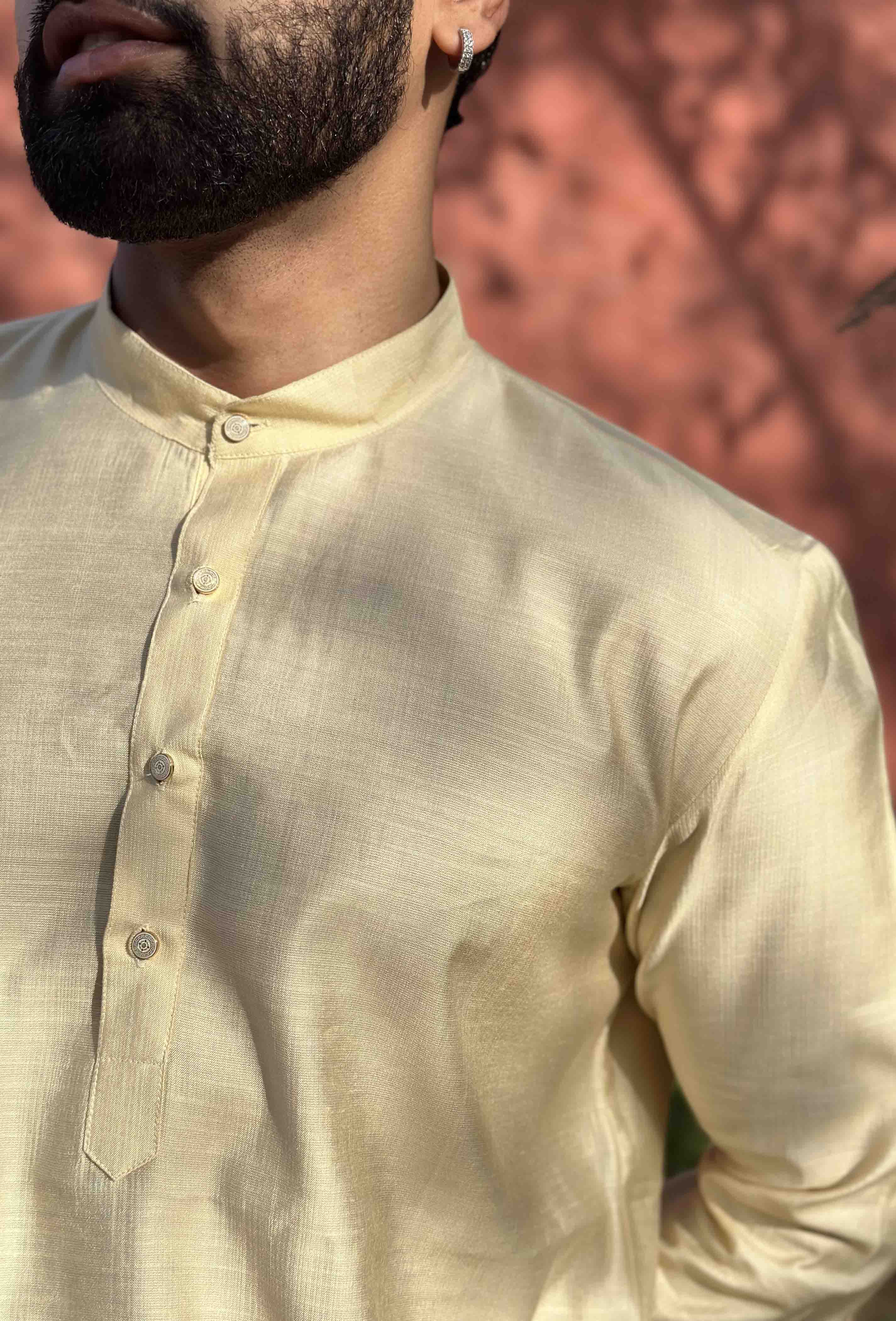 Light Yellow Short Kurta