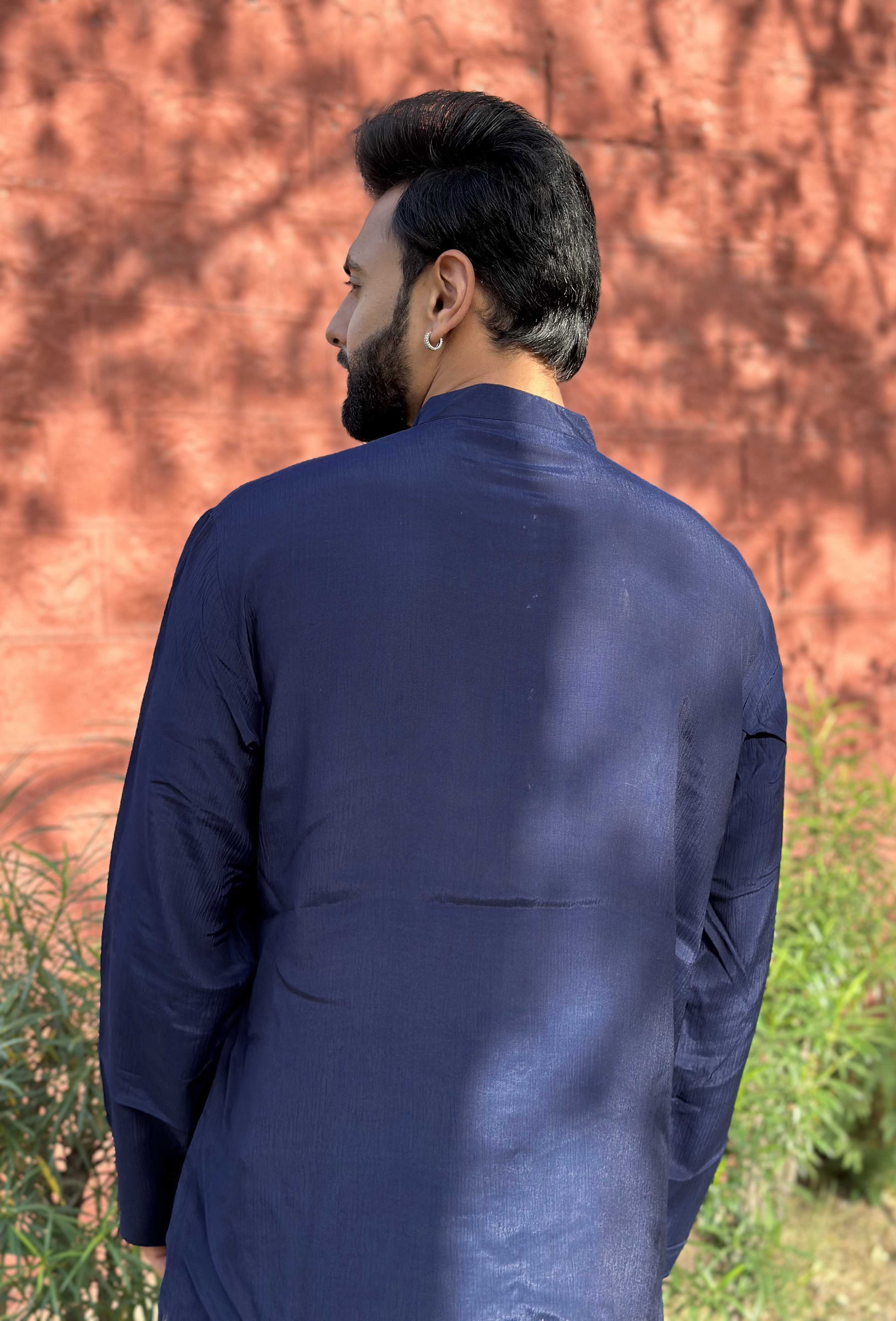 Navy Blue Short Kurta