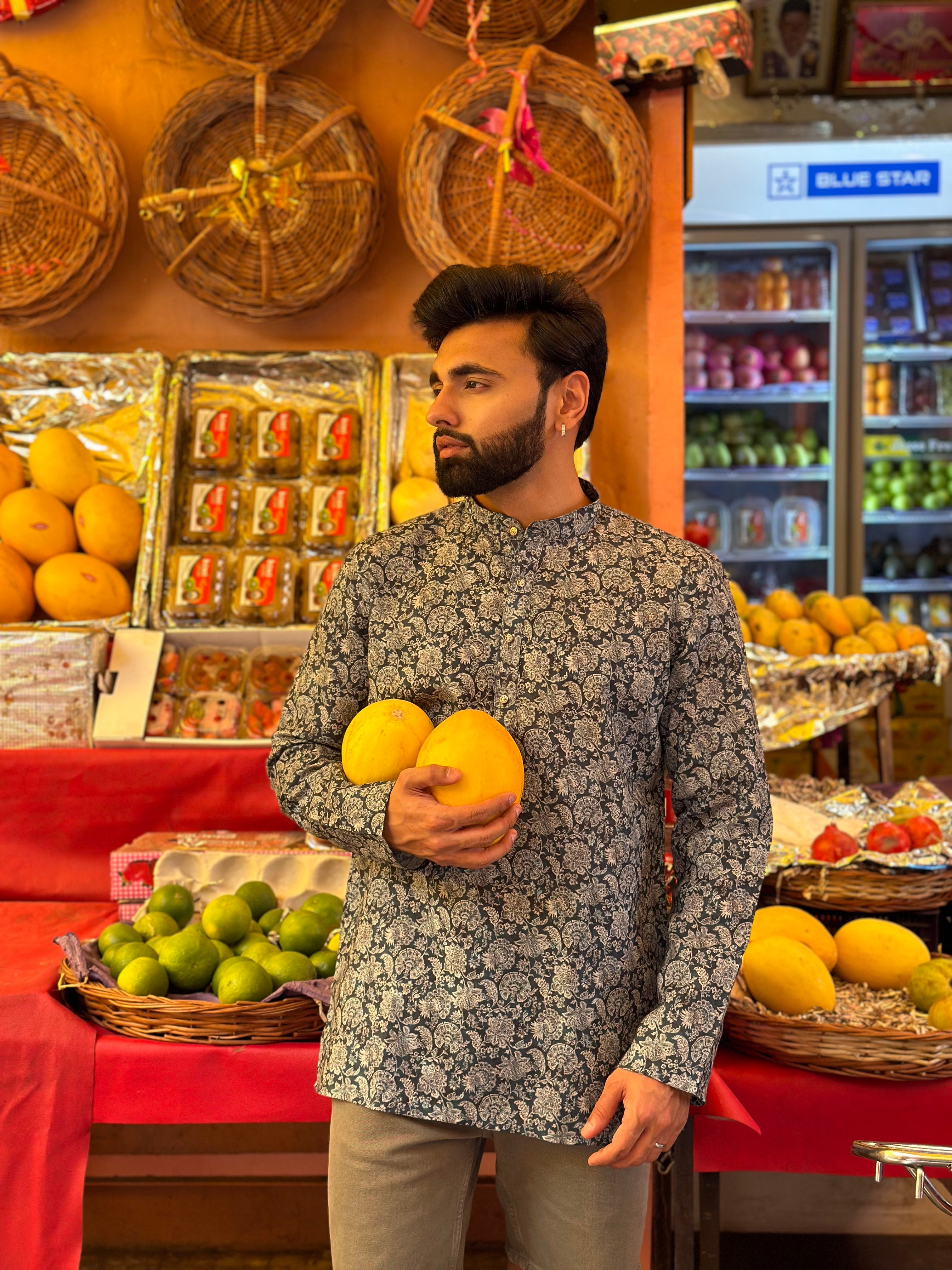 Floral Print Short Kurta