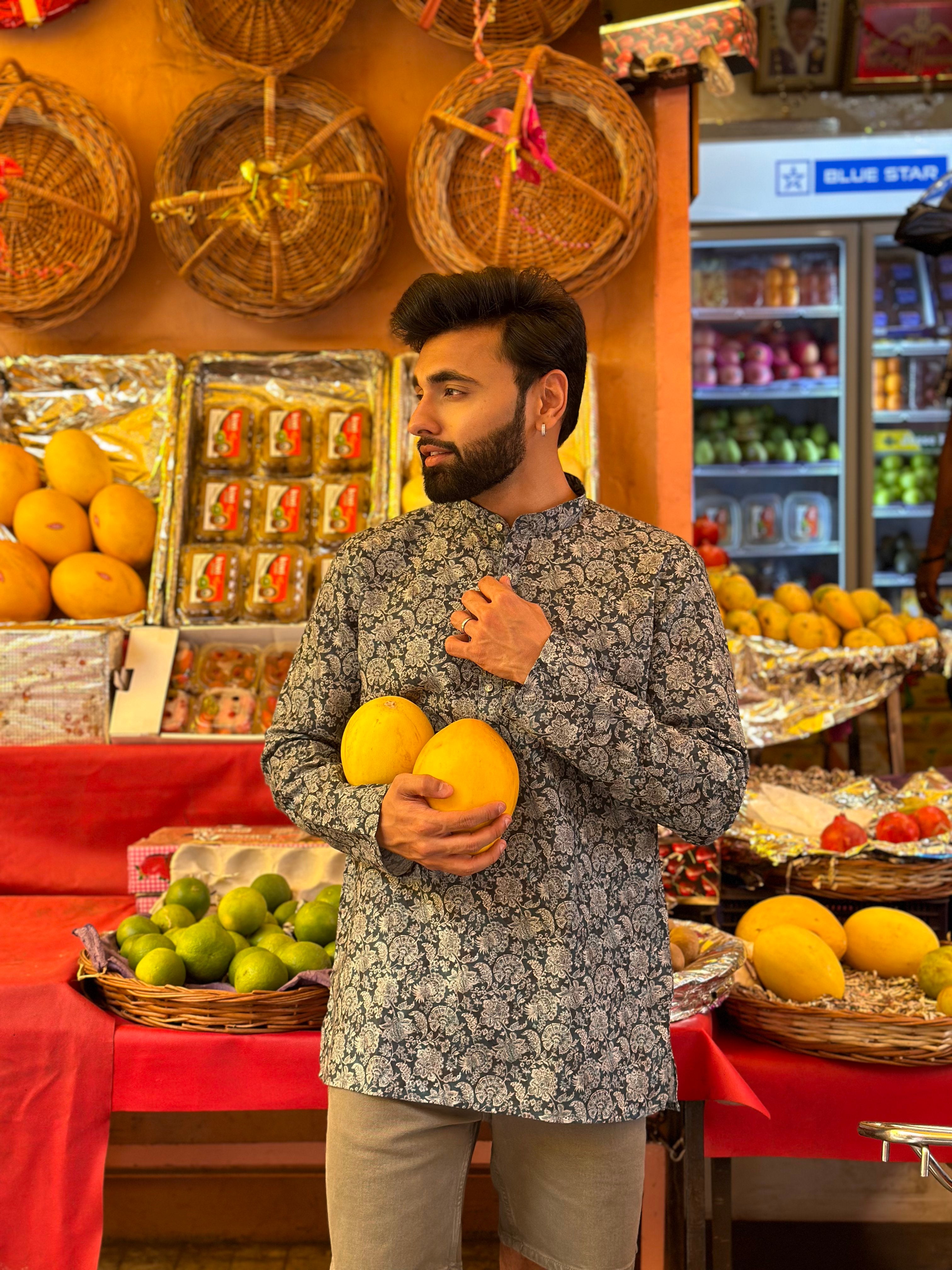 Floral Print Short Kurta