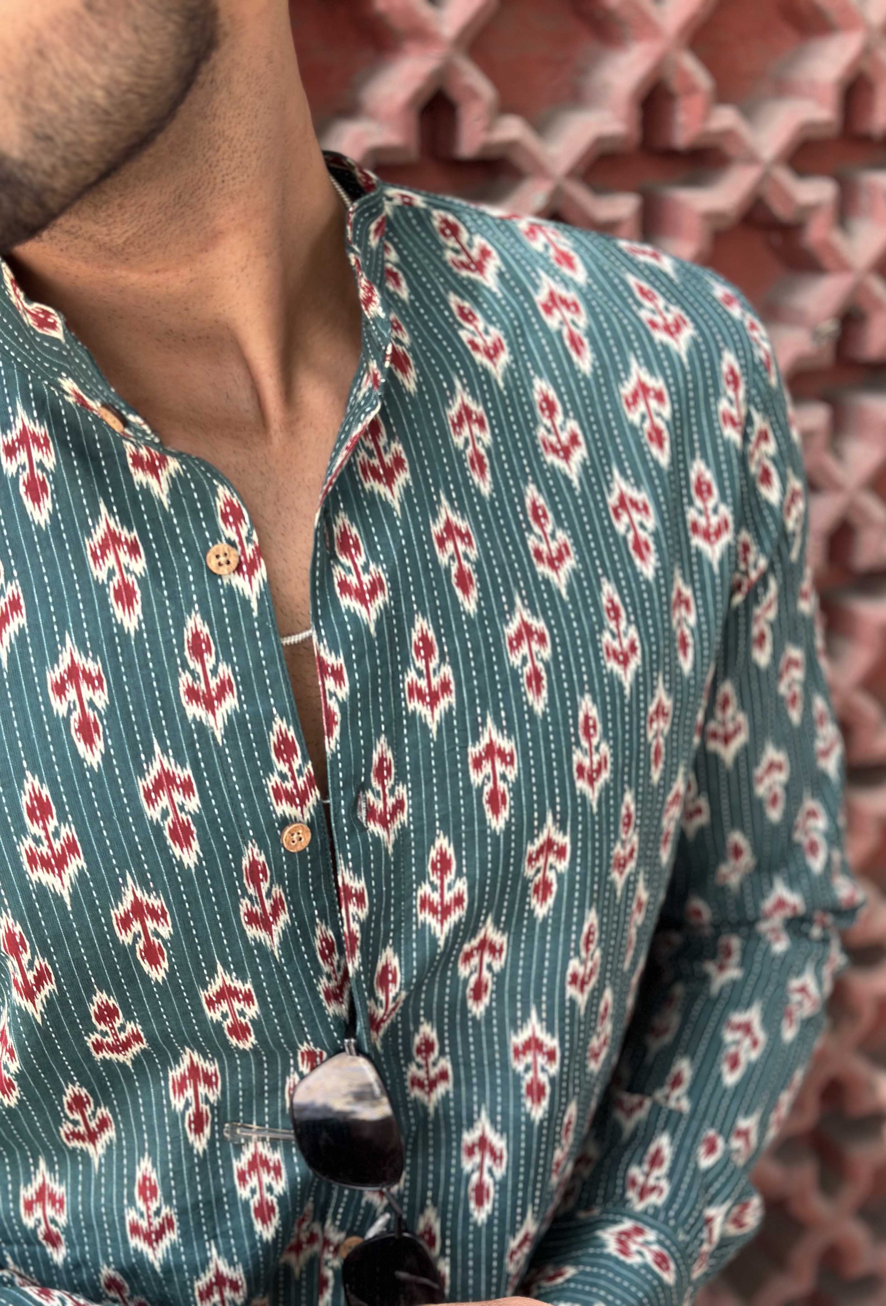 Green Ikat style Shirt