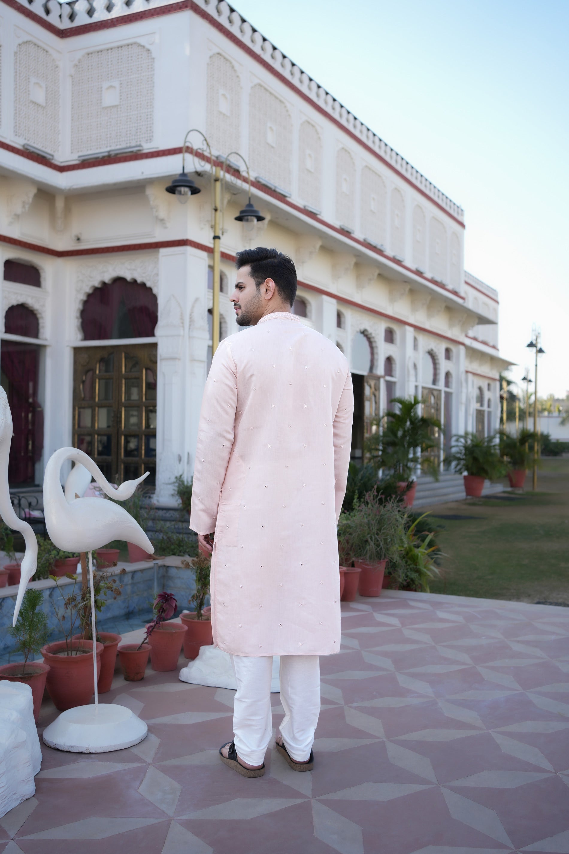 Light Pink Mirrow work Kurta