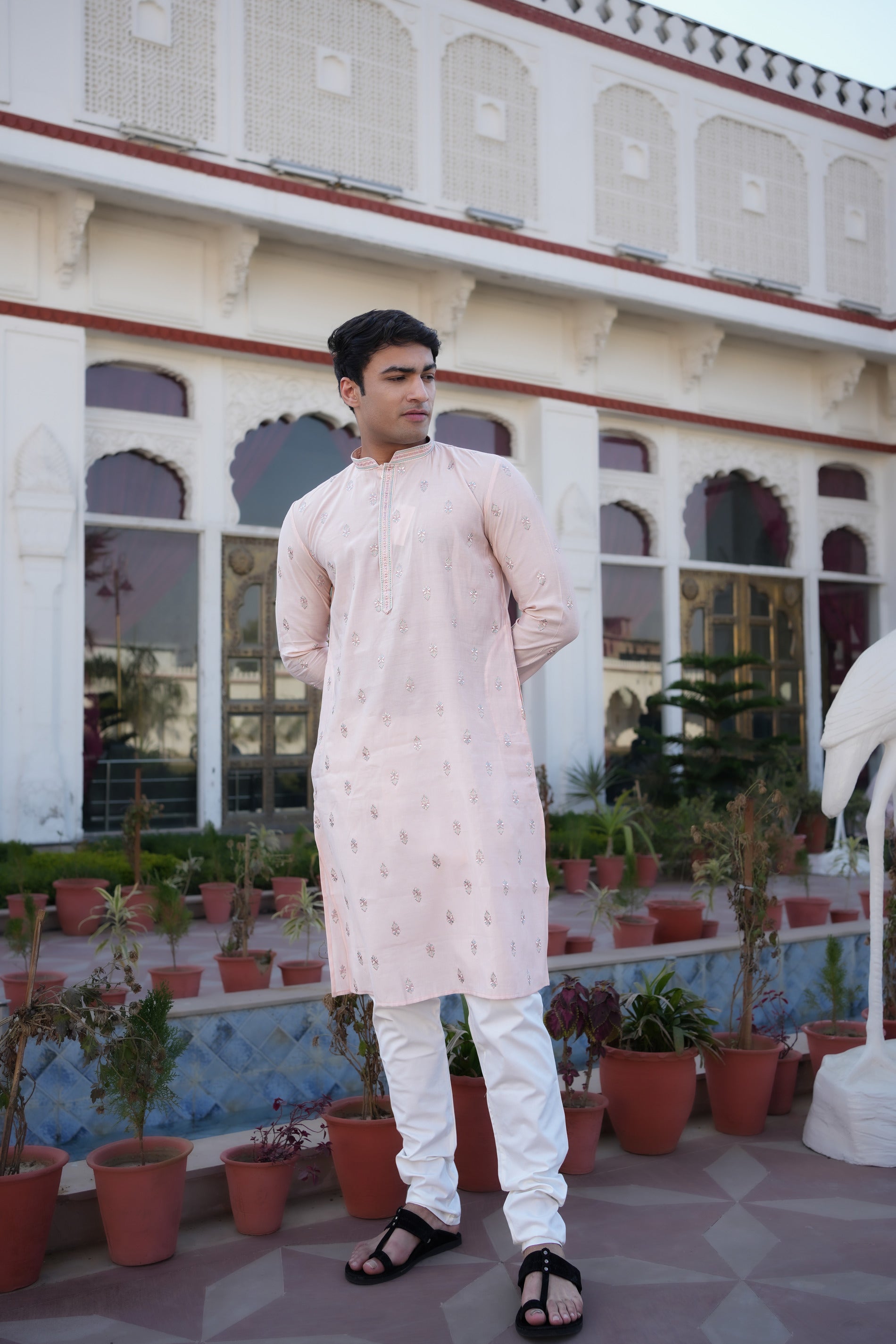 Light Pink Viscose Kurta