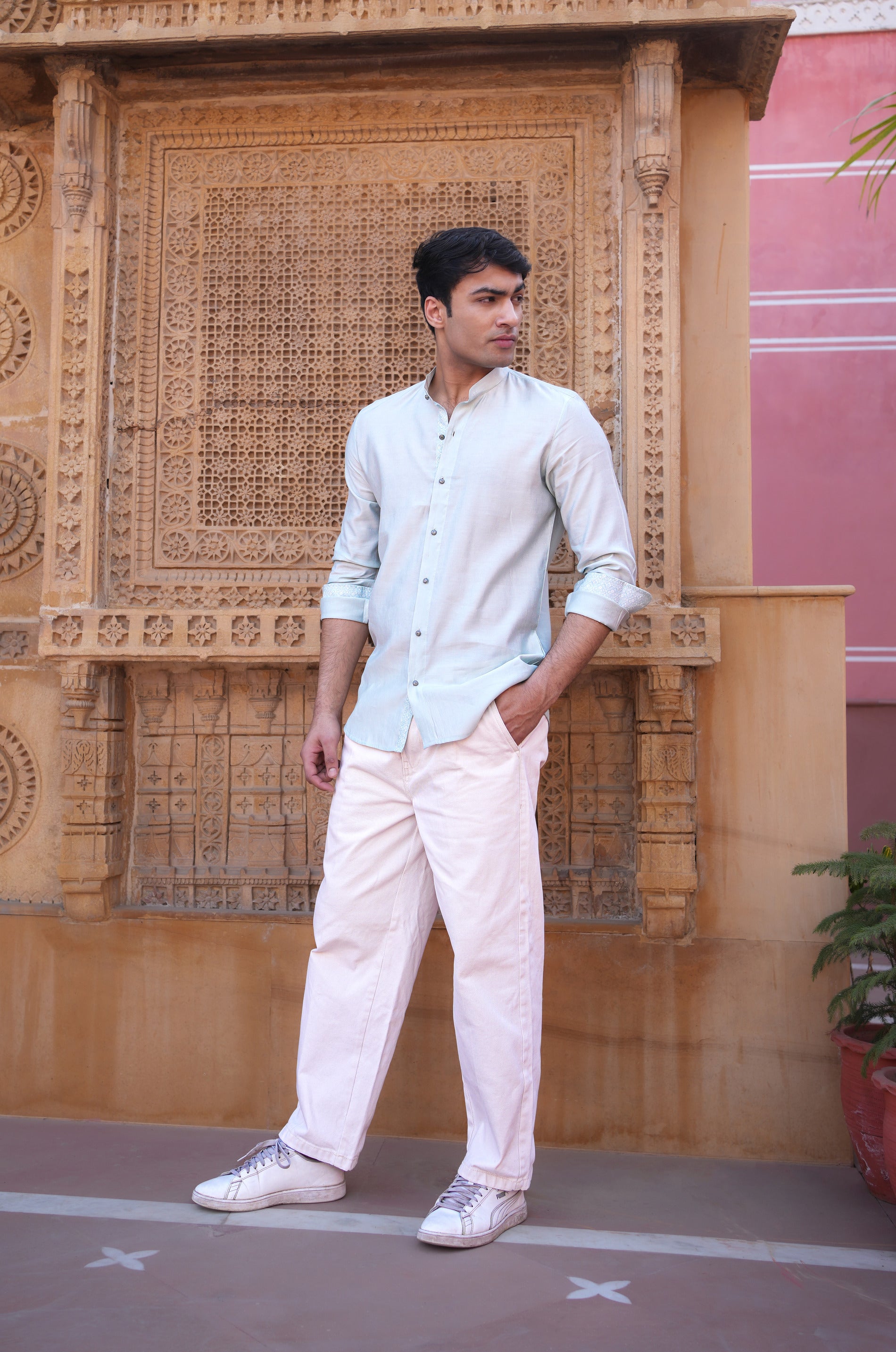 Light Blue Solid Shirt