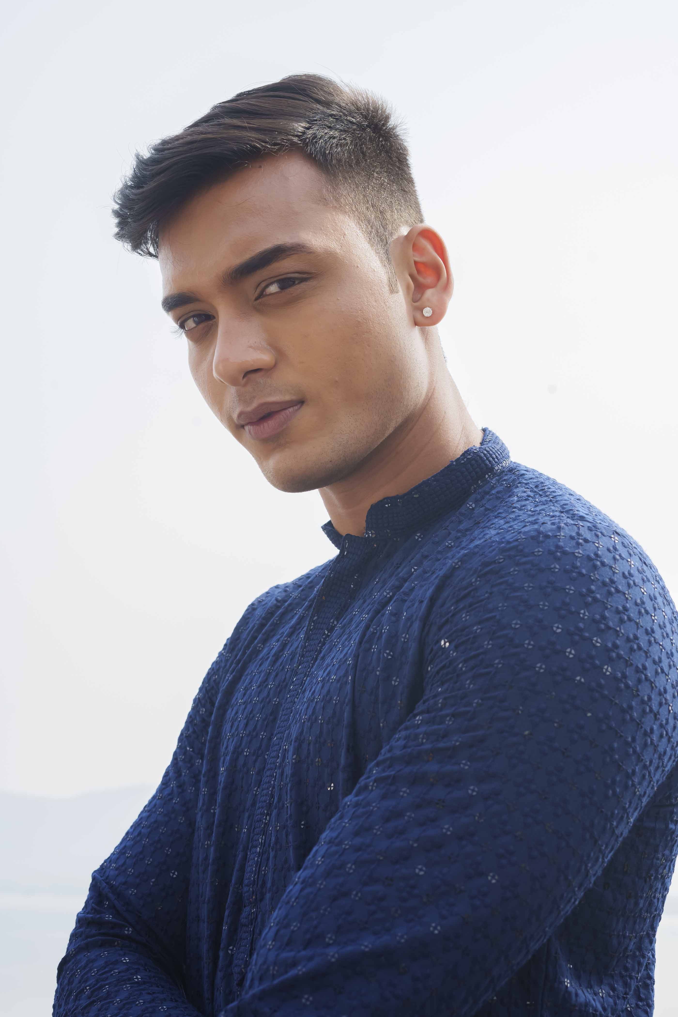 Navy Blue Chikankari sequence Kurta