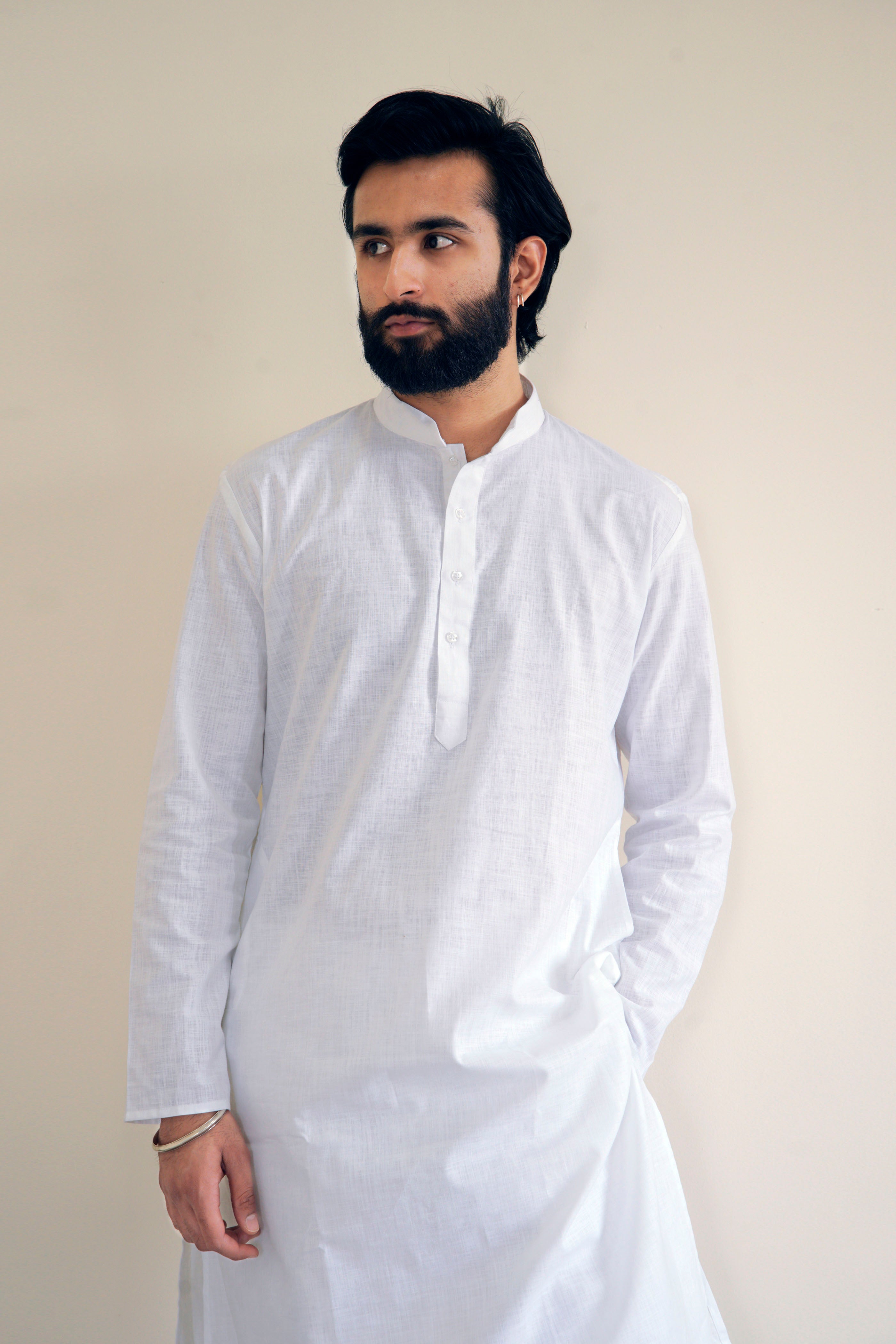 White Cotton Kurta