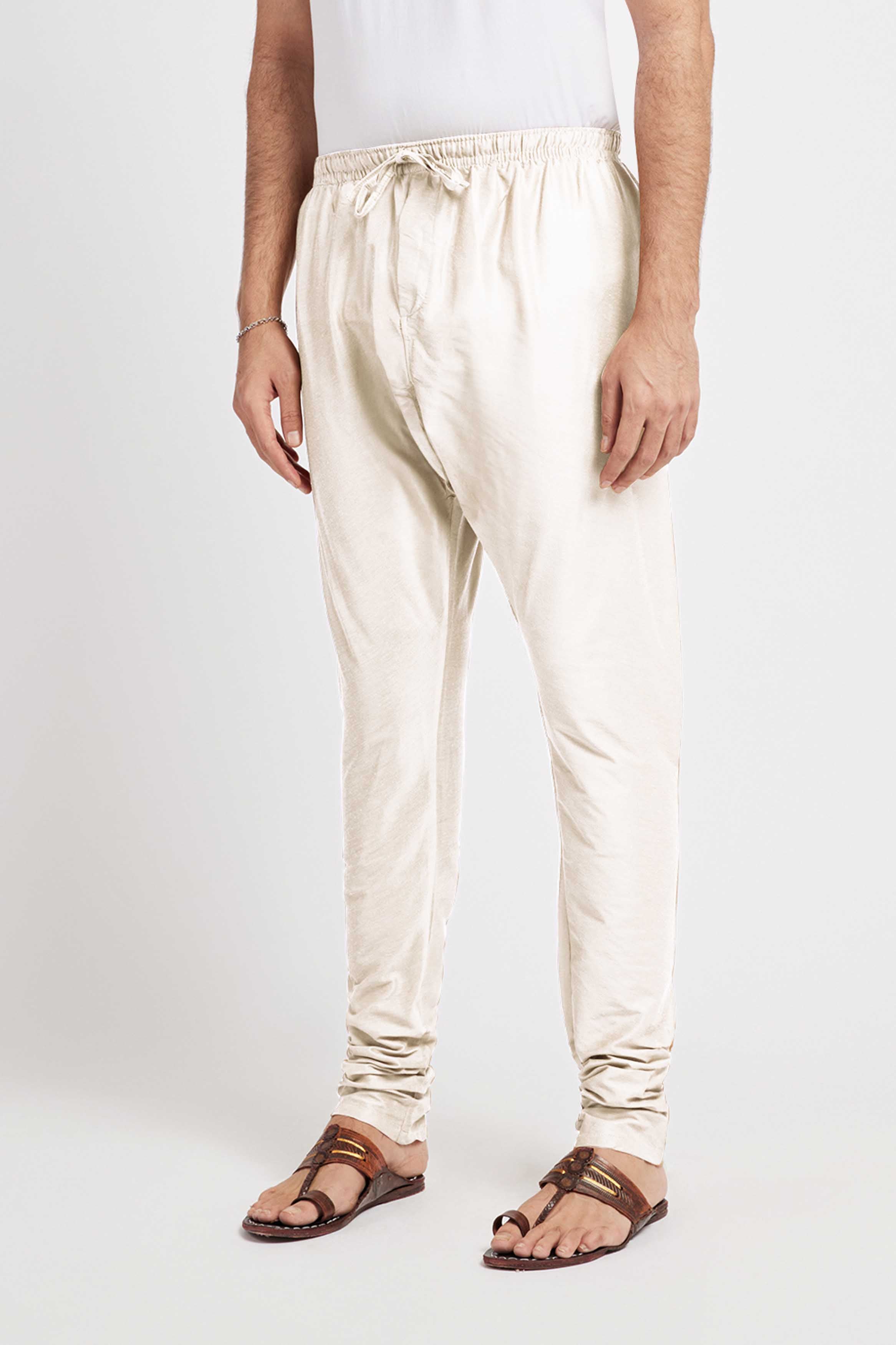 Cream Blended Mens Churidar