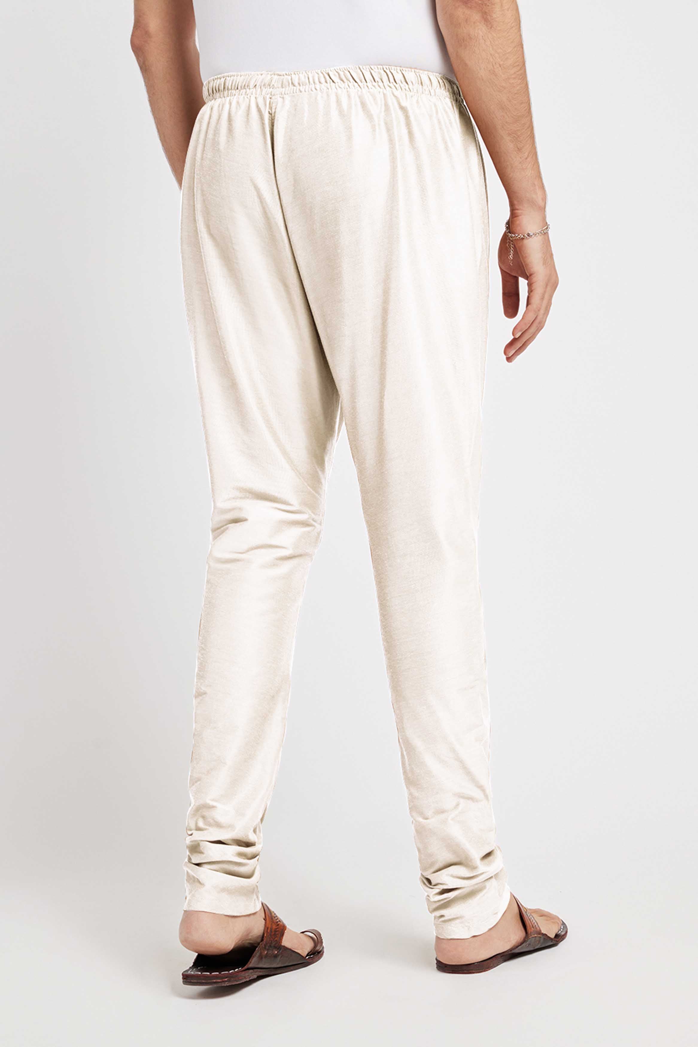 Cream Blended Mens Churidar