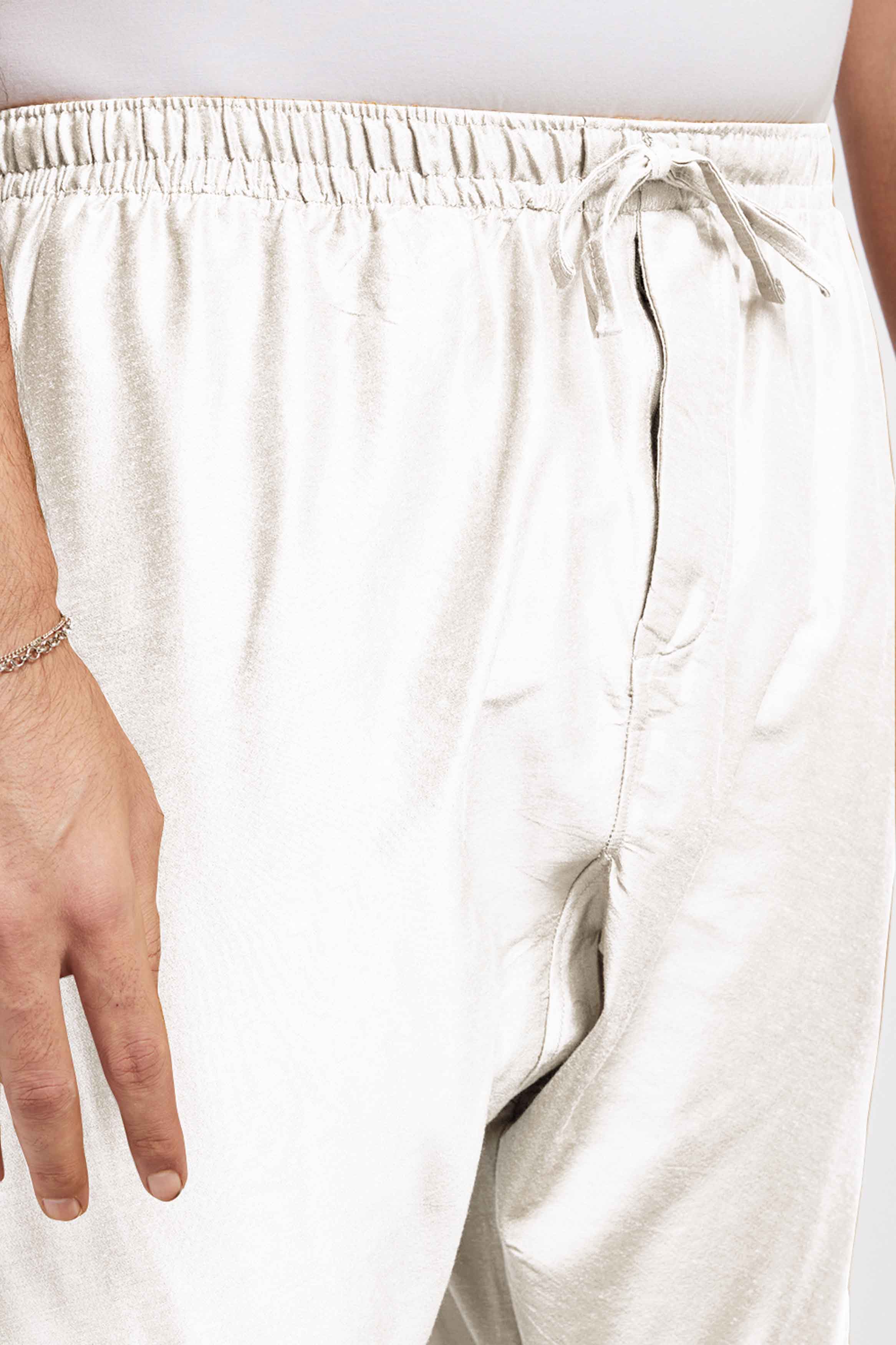 Off White Blended Mens Churidar