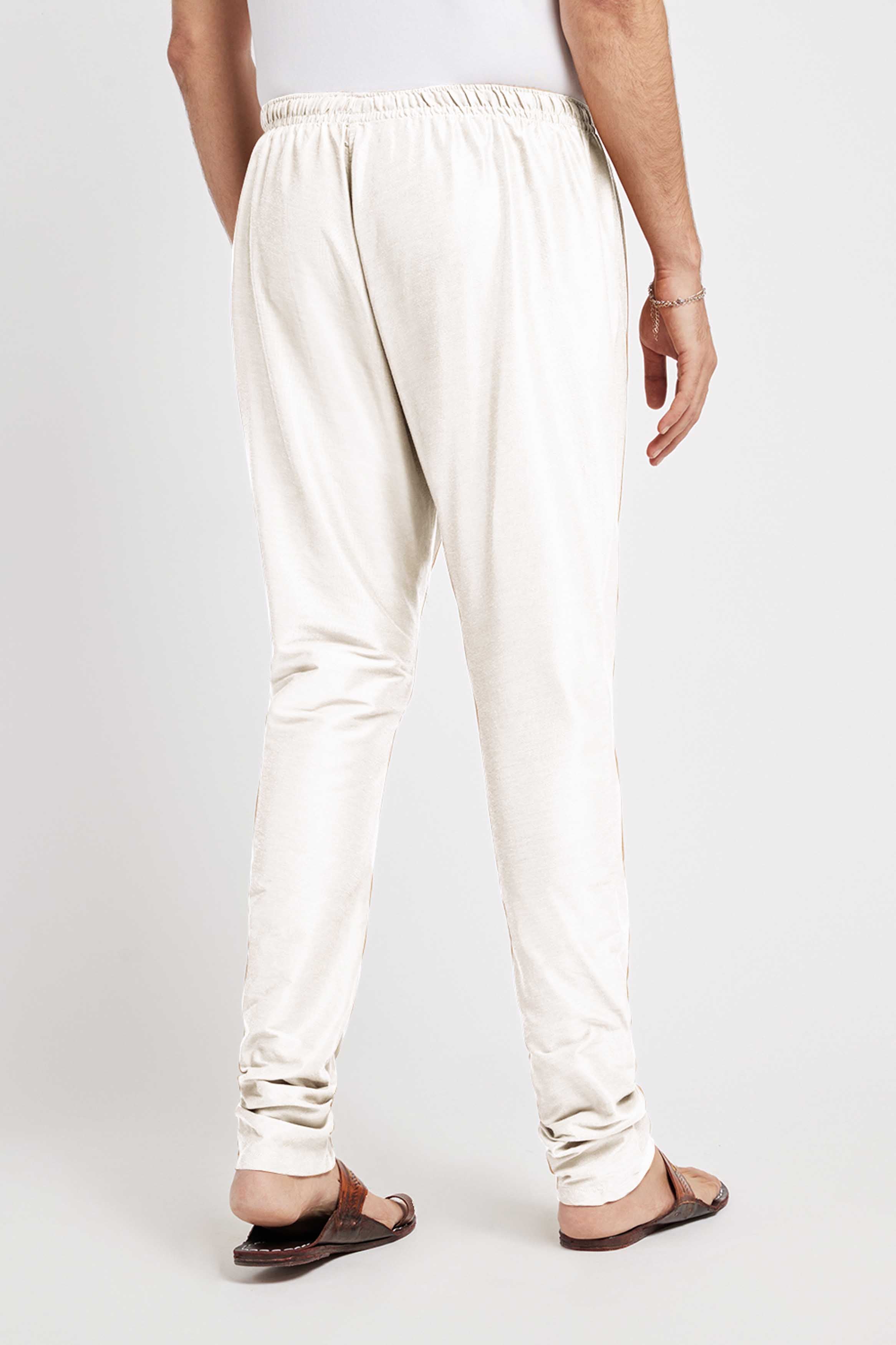 Off White Blended Mens Churidar