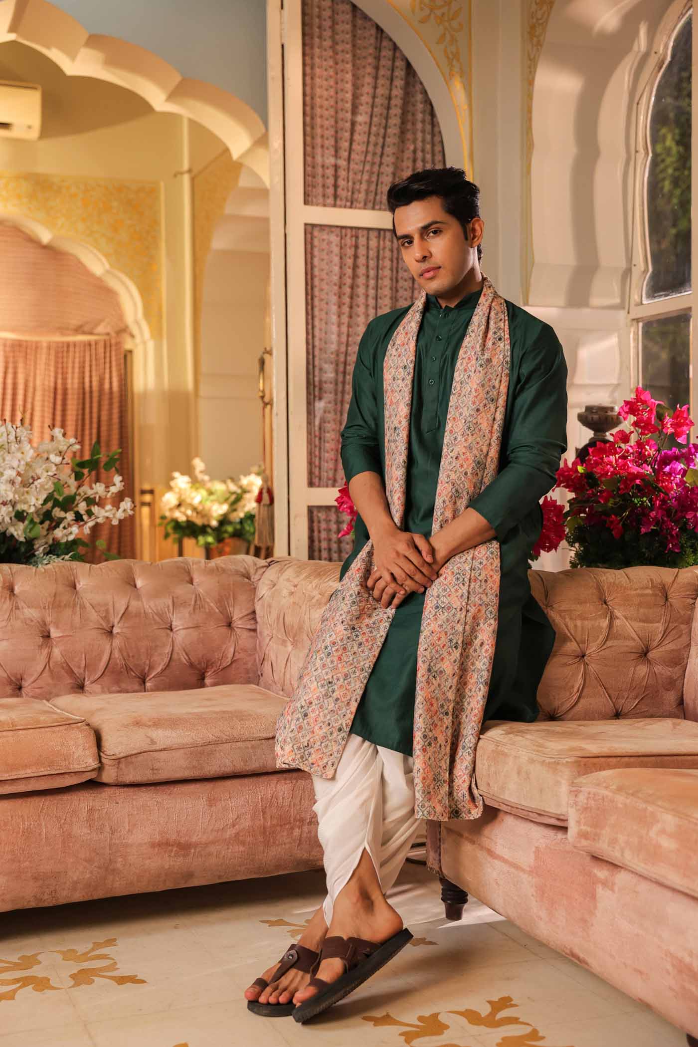 Multicolour Chikankari Dupatta