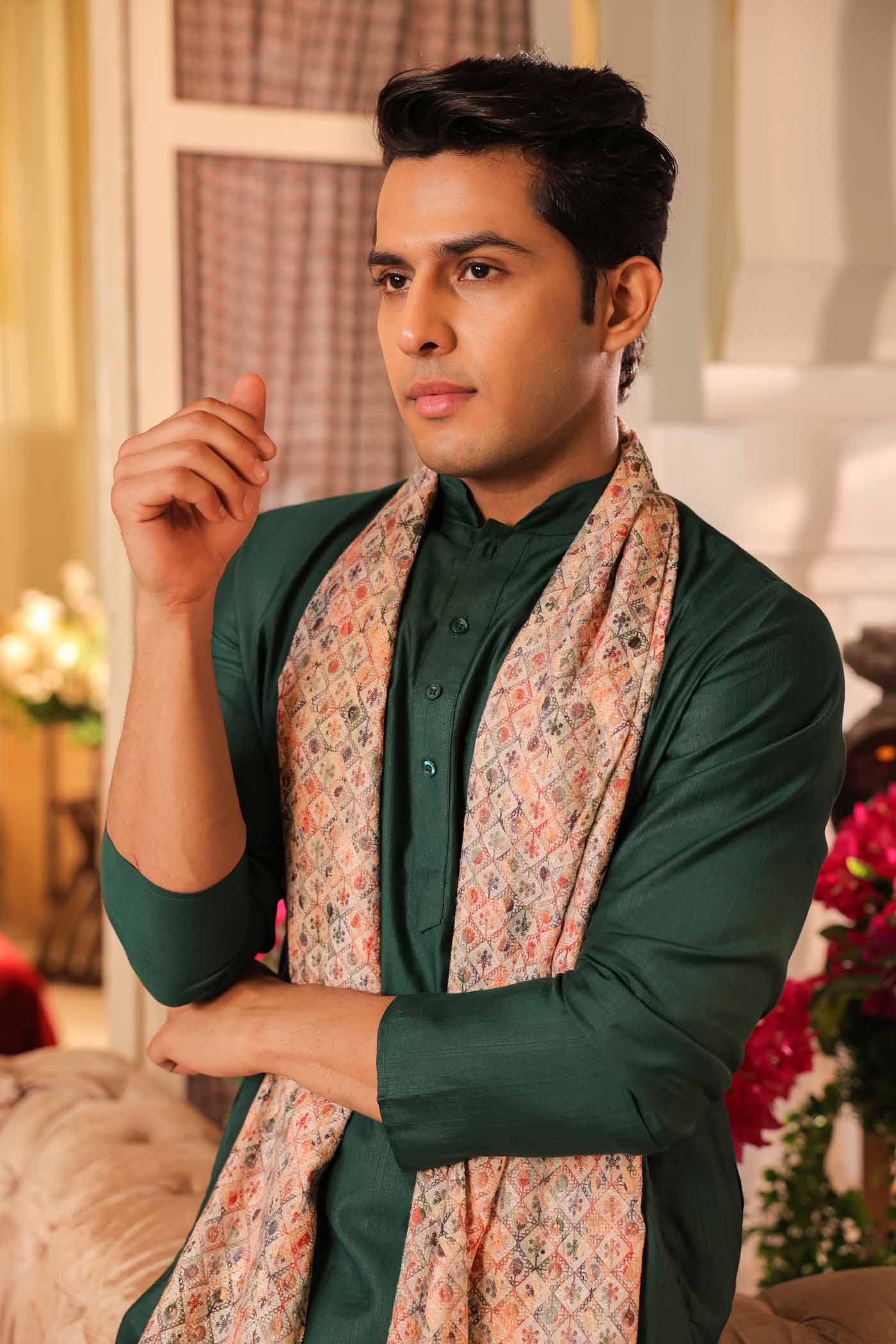 Multicolour Chikankari Dupatta