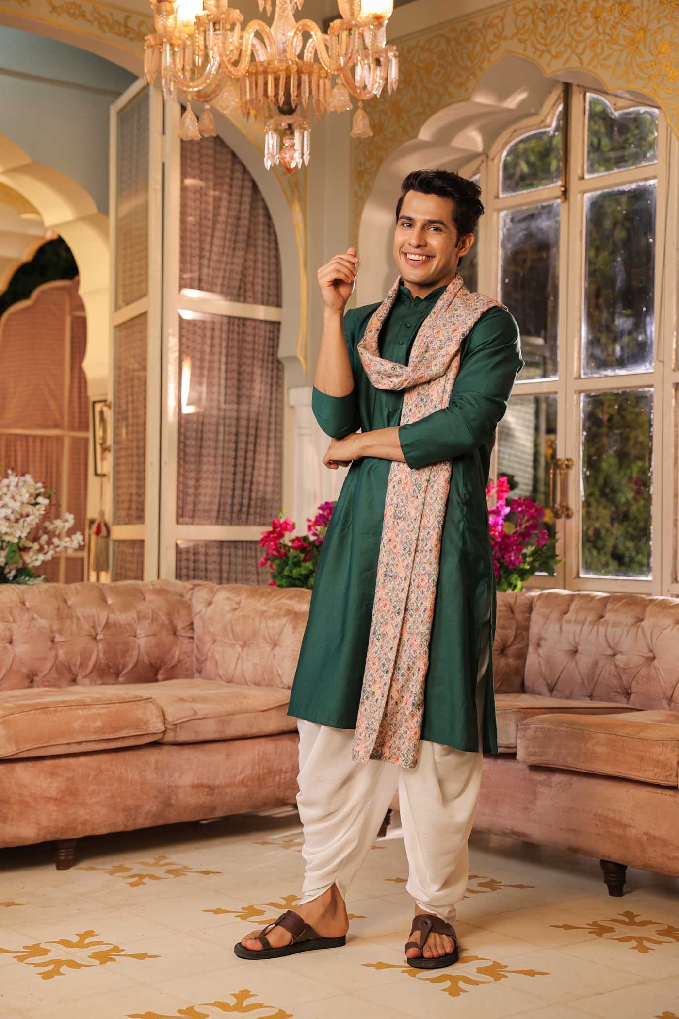 Multicolour Chikankari Dupatta