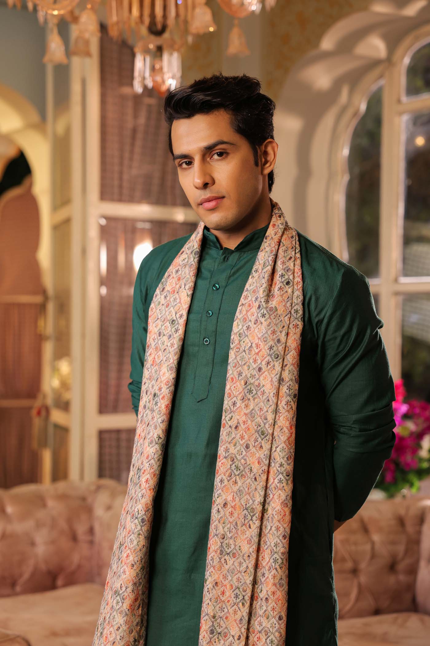 Multicolour Chikankari Dupatta