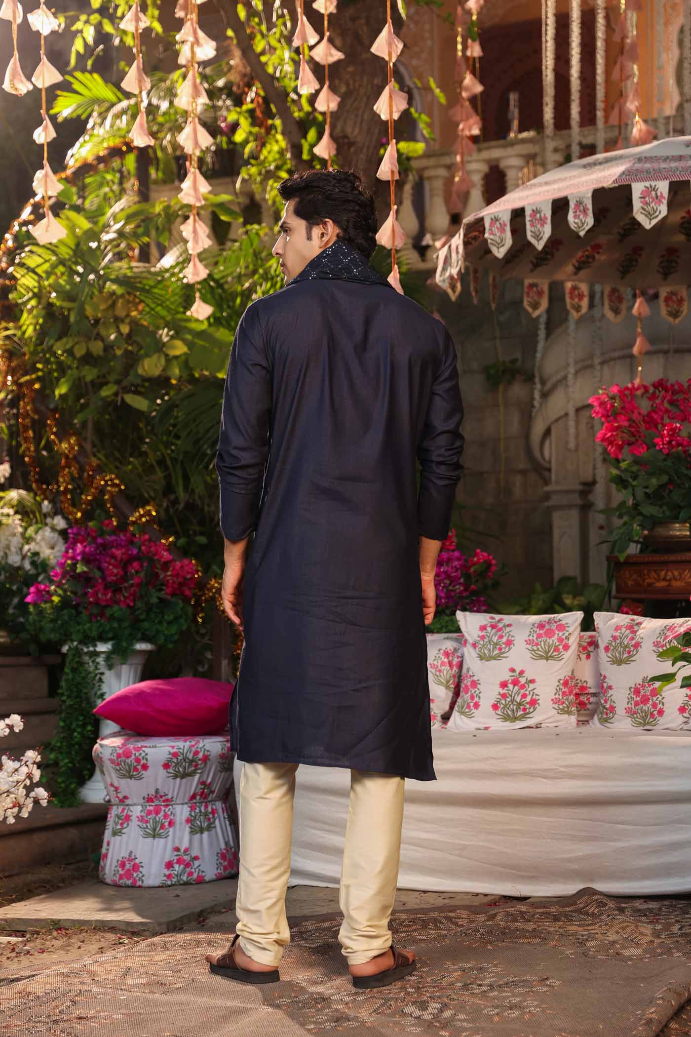 Navy Blue Sequence Dupatta