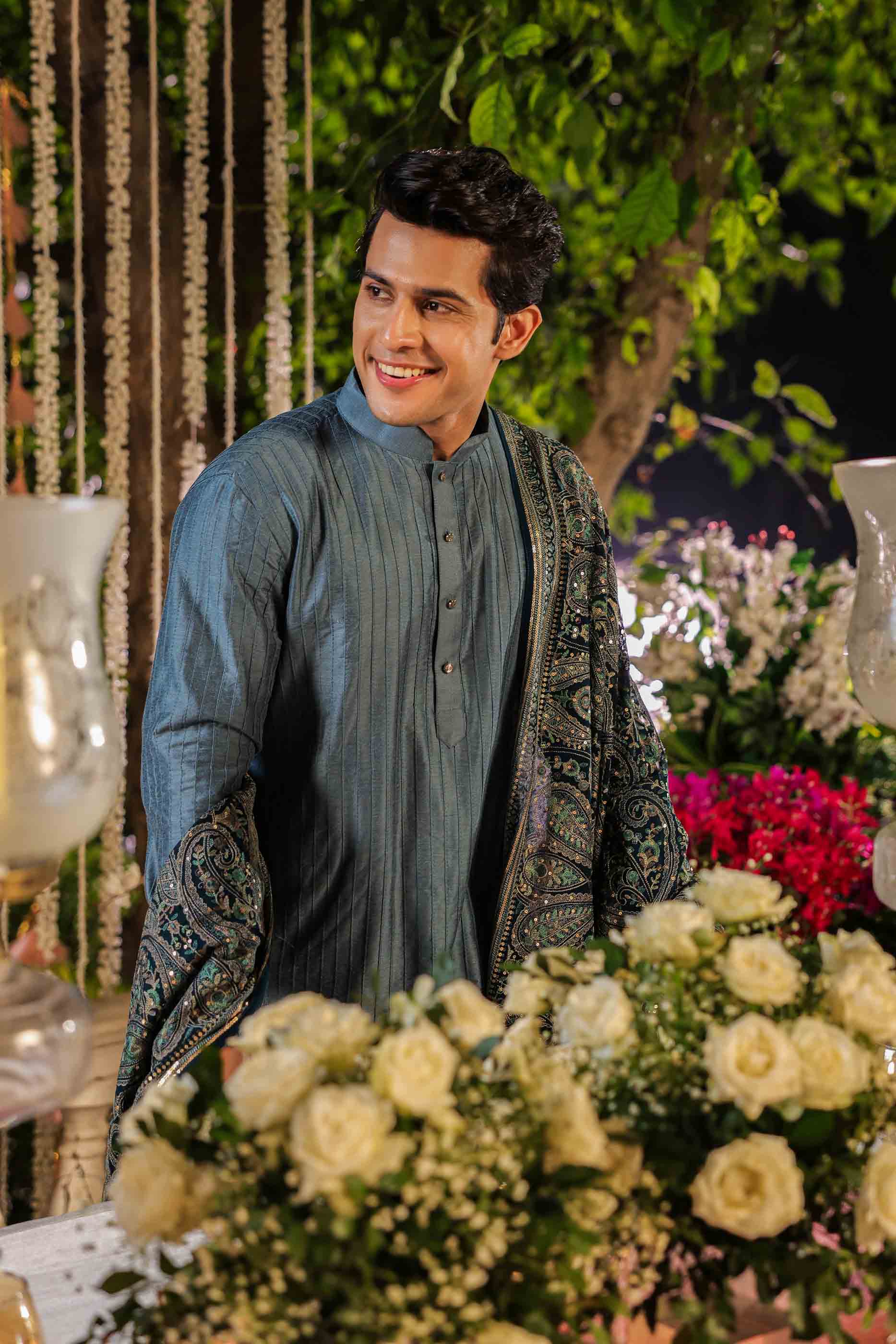 Green Heavy Embroidery Dupatta