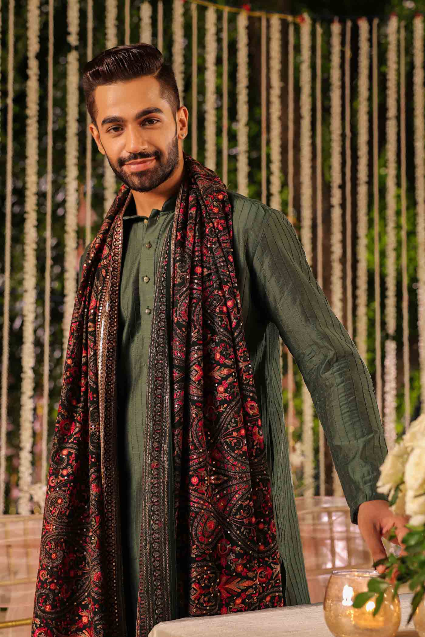 Red Heavy Embroidery Dupatta