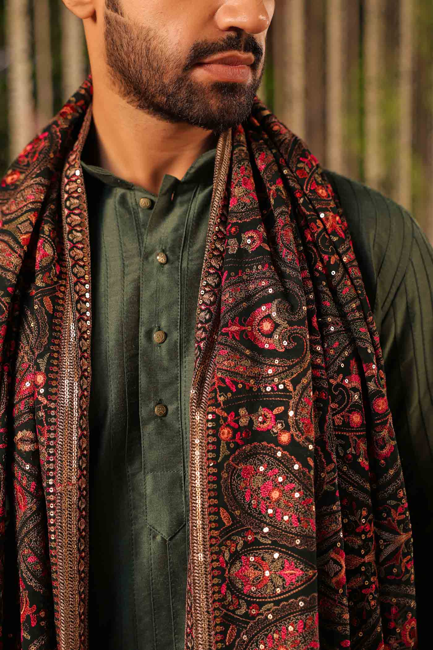 Red Heavy Embroidery Dupatta