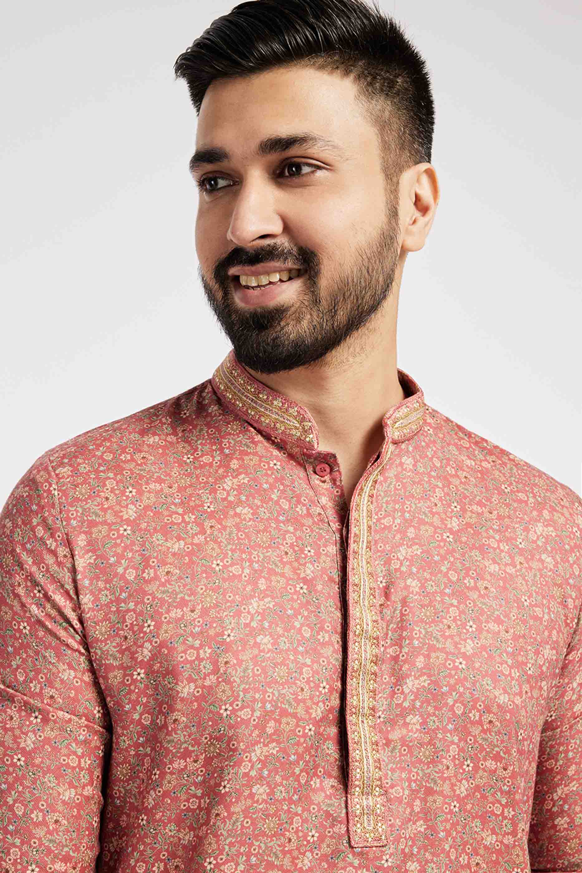 Pink Floral Printed Kurta