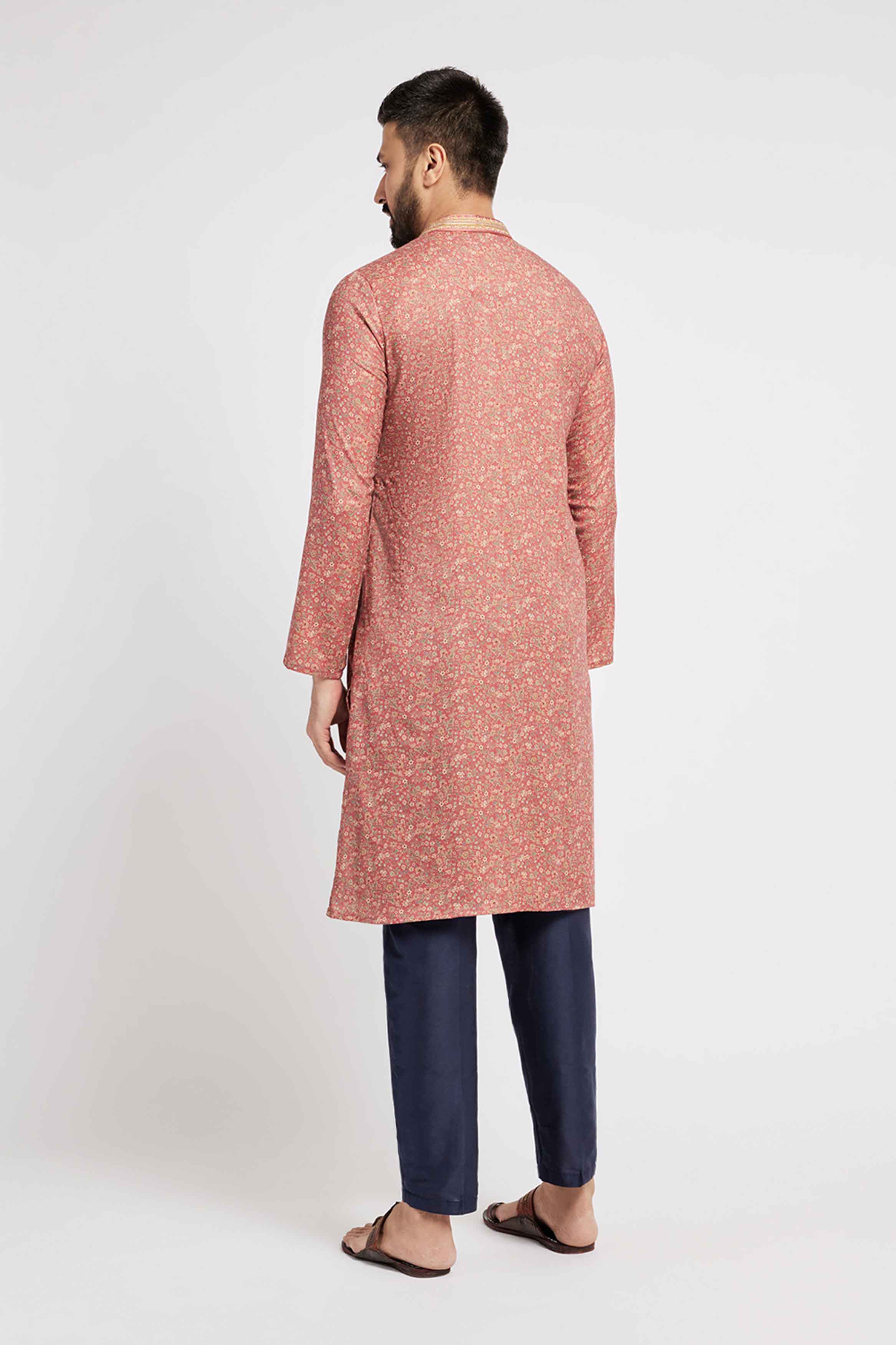 Pink Floral Printed Kurta