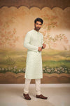 Light Blue Chikankari Kurta with Mirror work