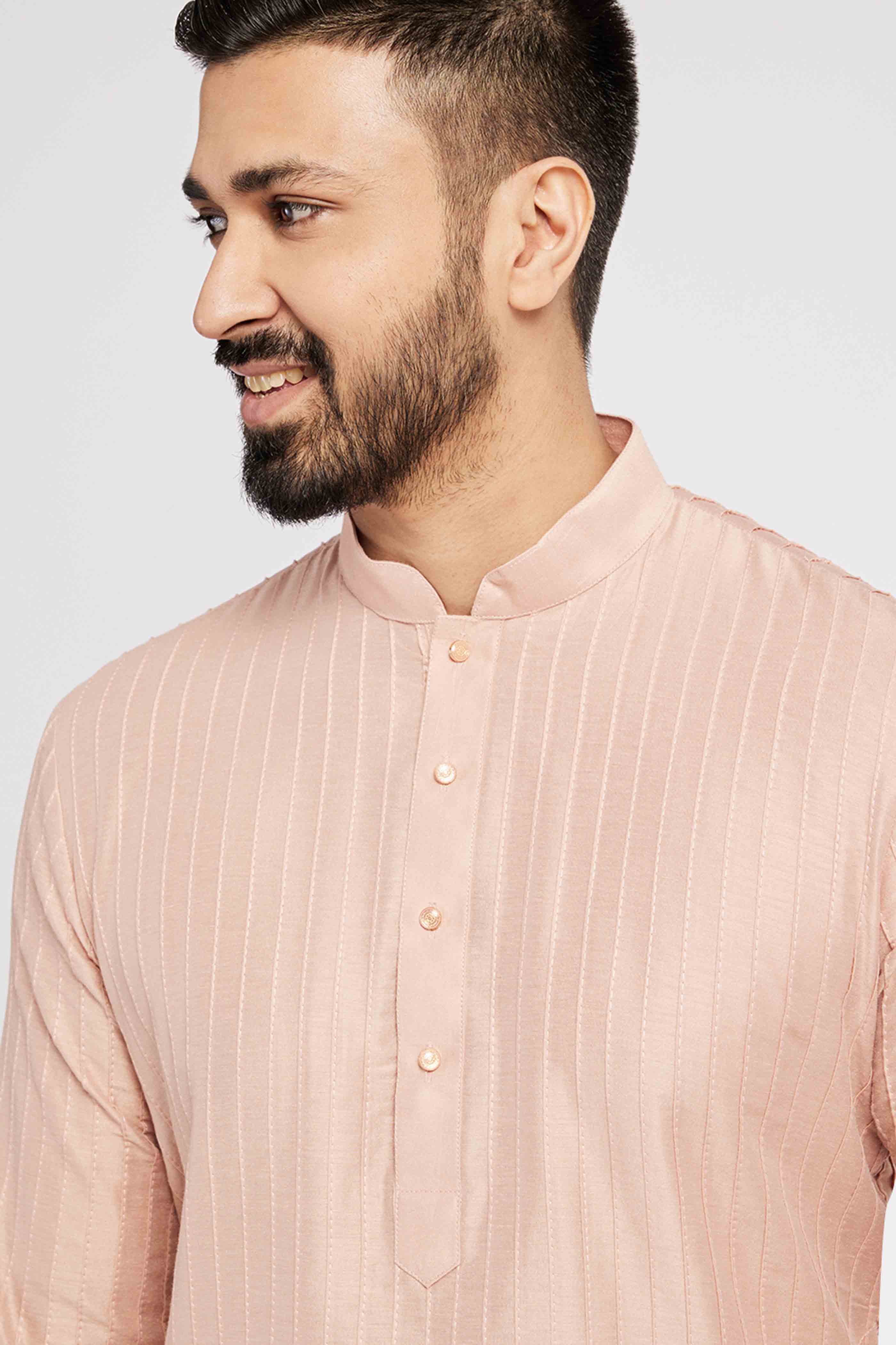 Light Pink Pintucks Kurta