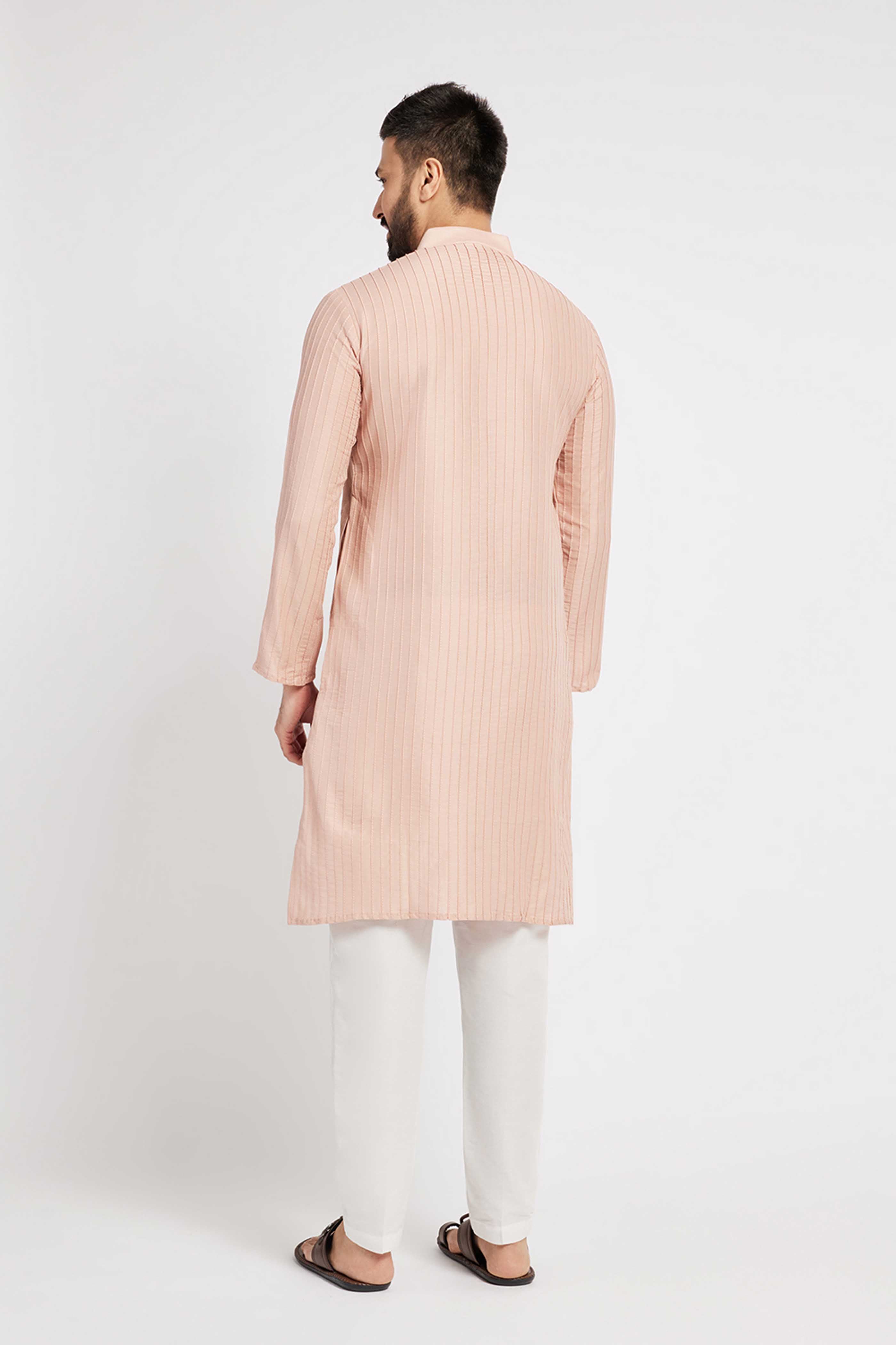 Light Pink Pintucks Kurta