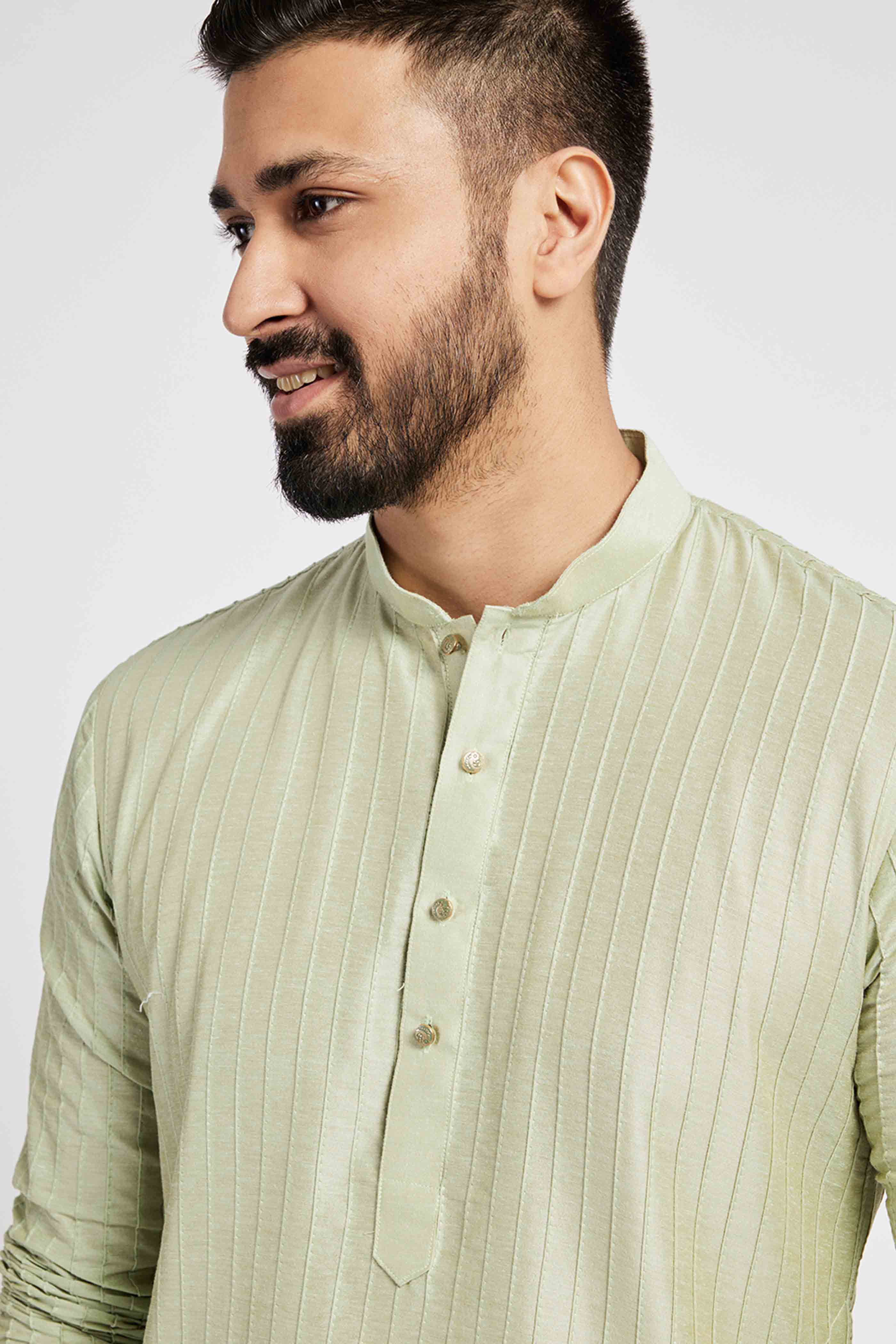Light Green Pintucks Kurta