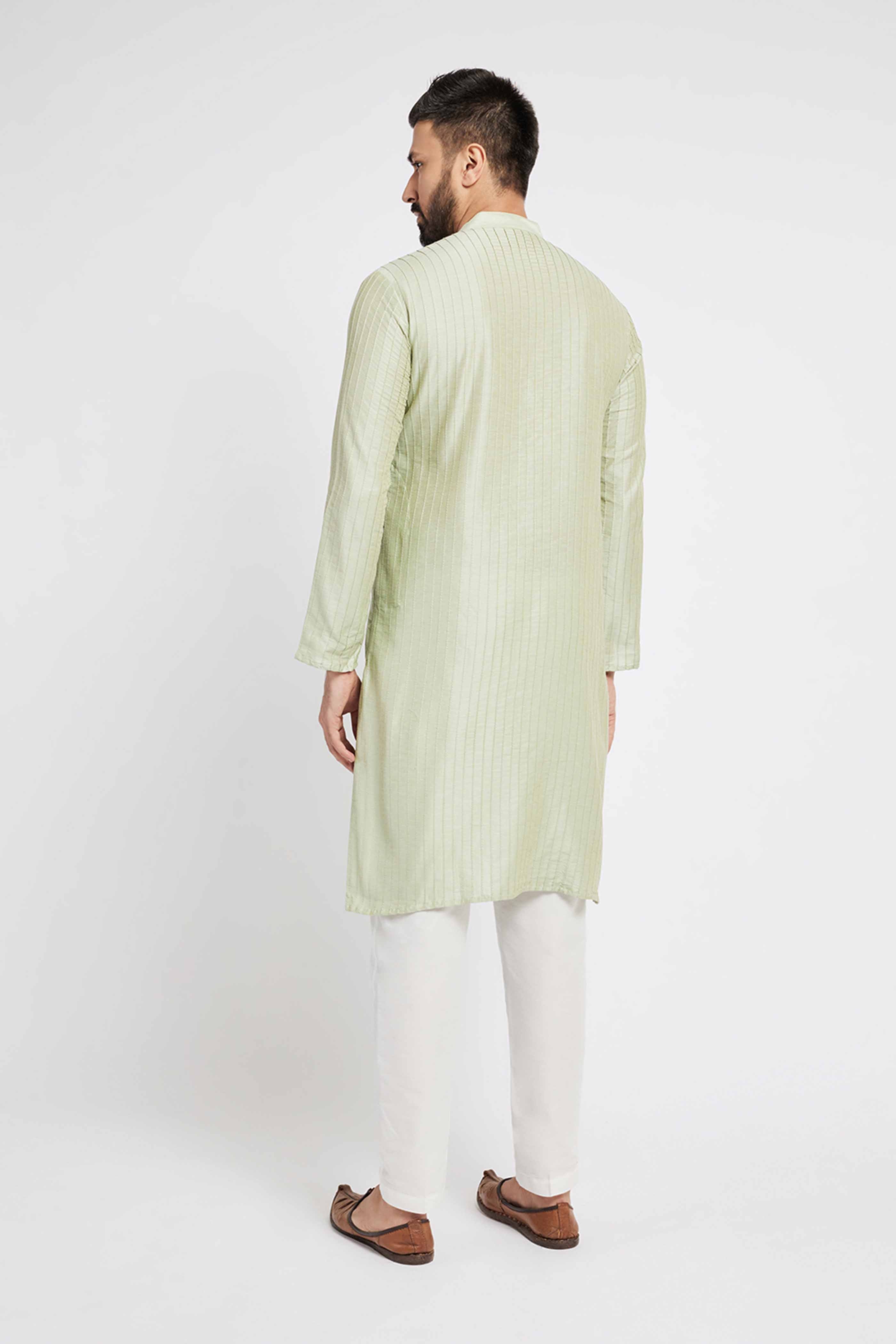 Light Green Pintucks Kurta