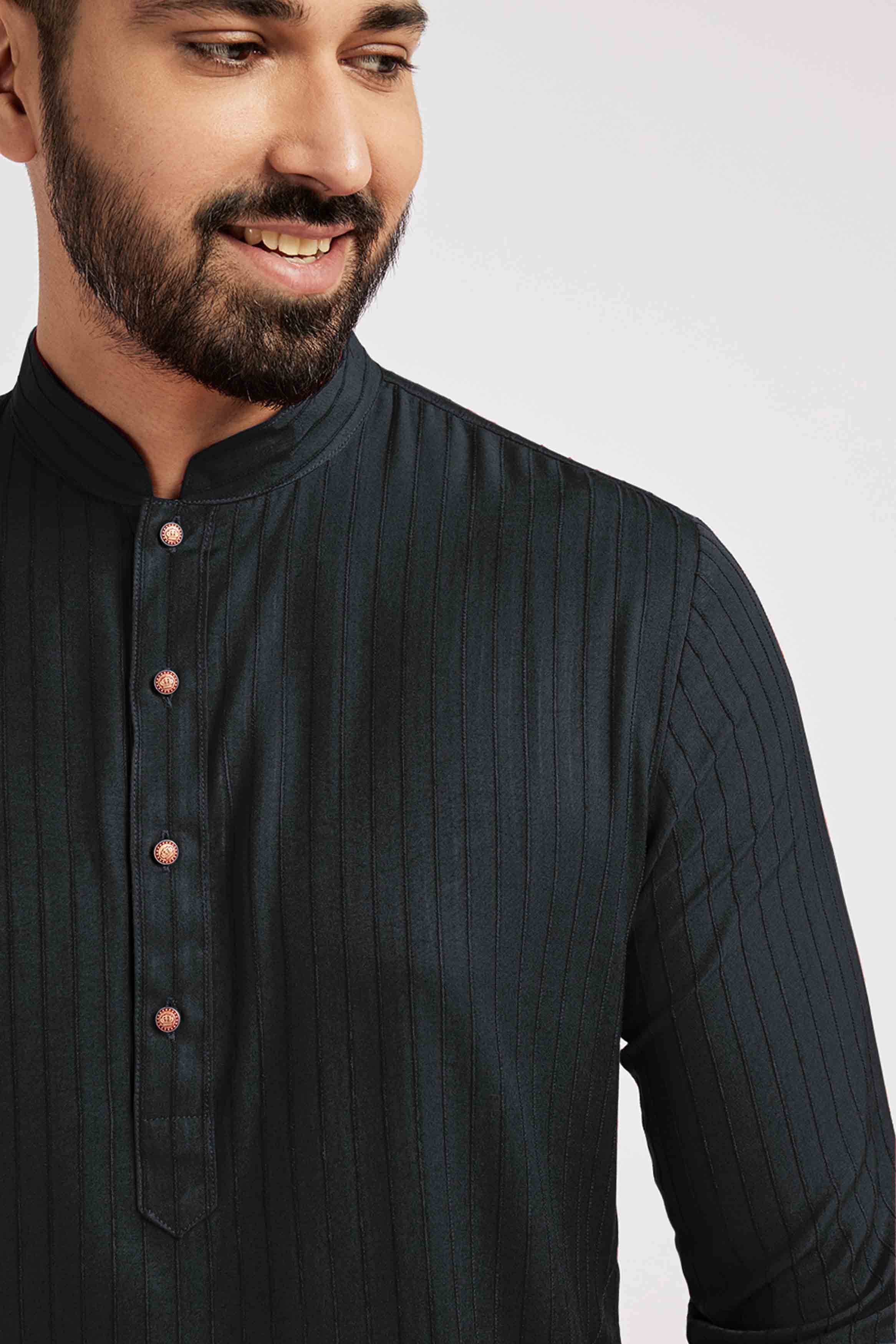 Black Striped Kurta