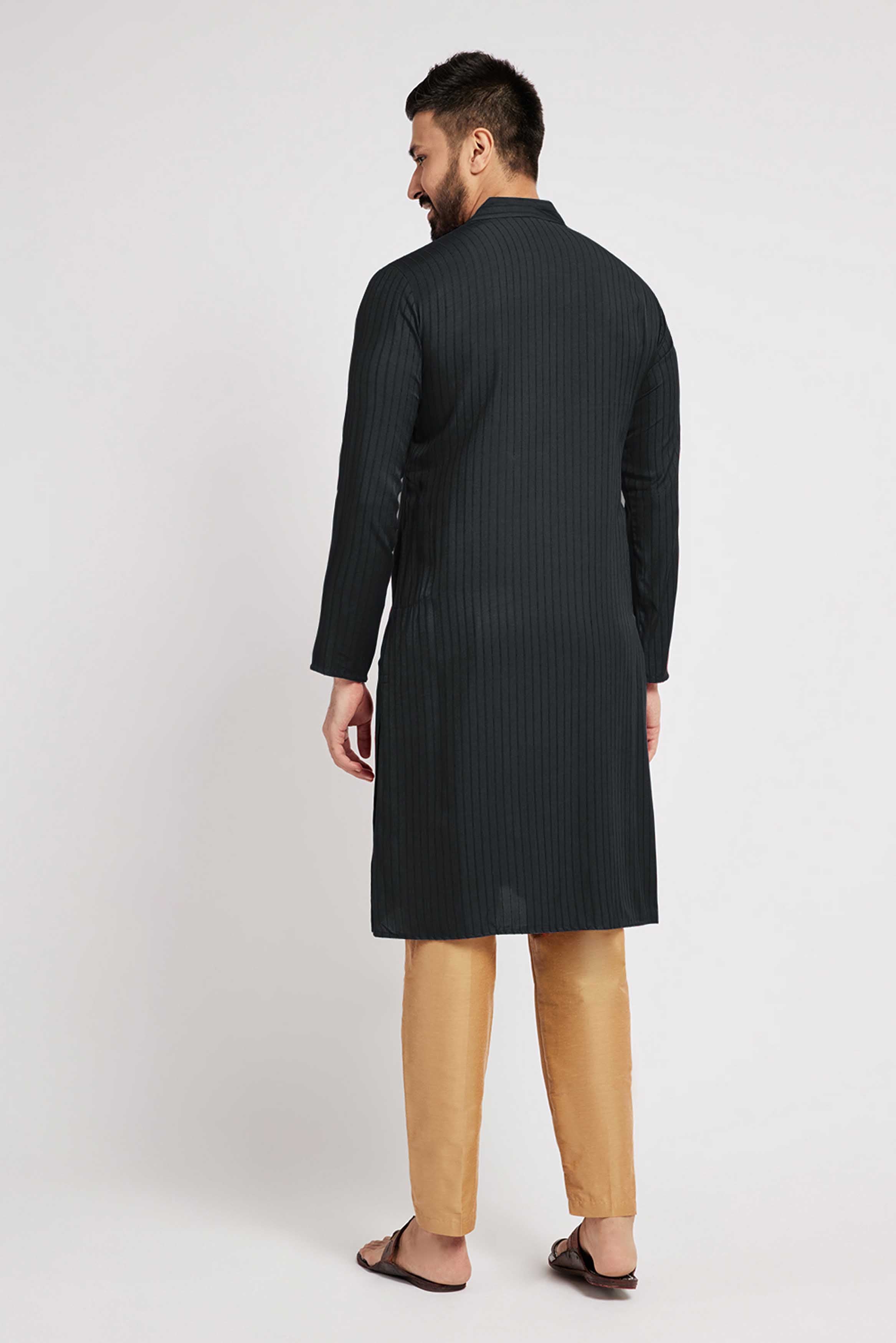 Black Striped Kurta