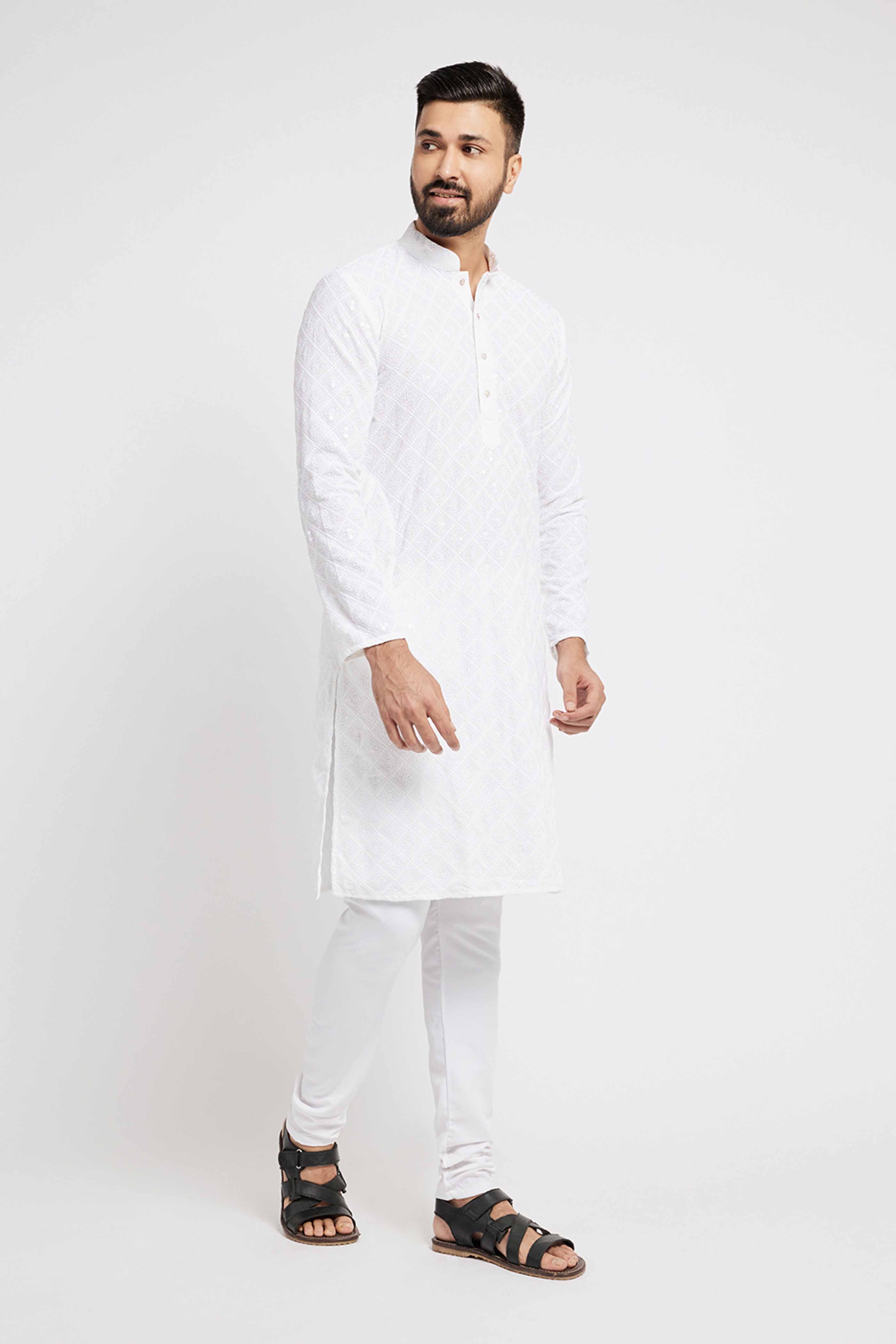 White Chikankari Kurta