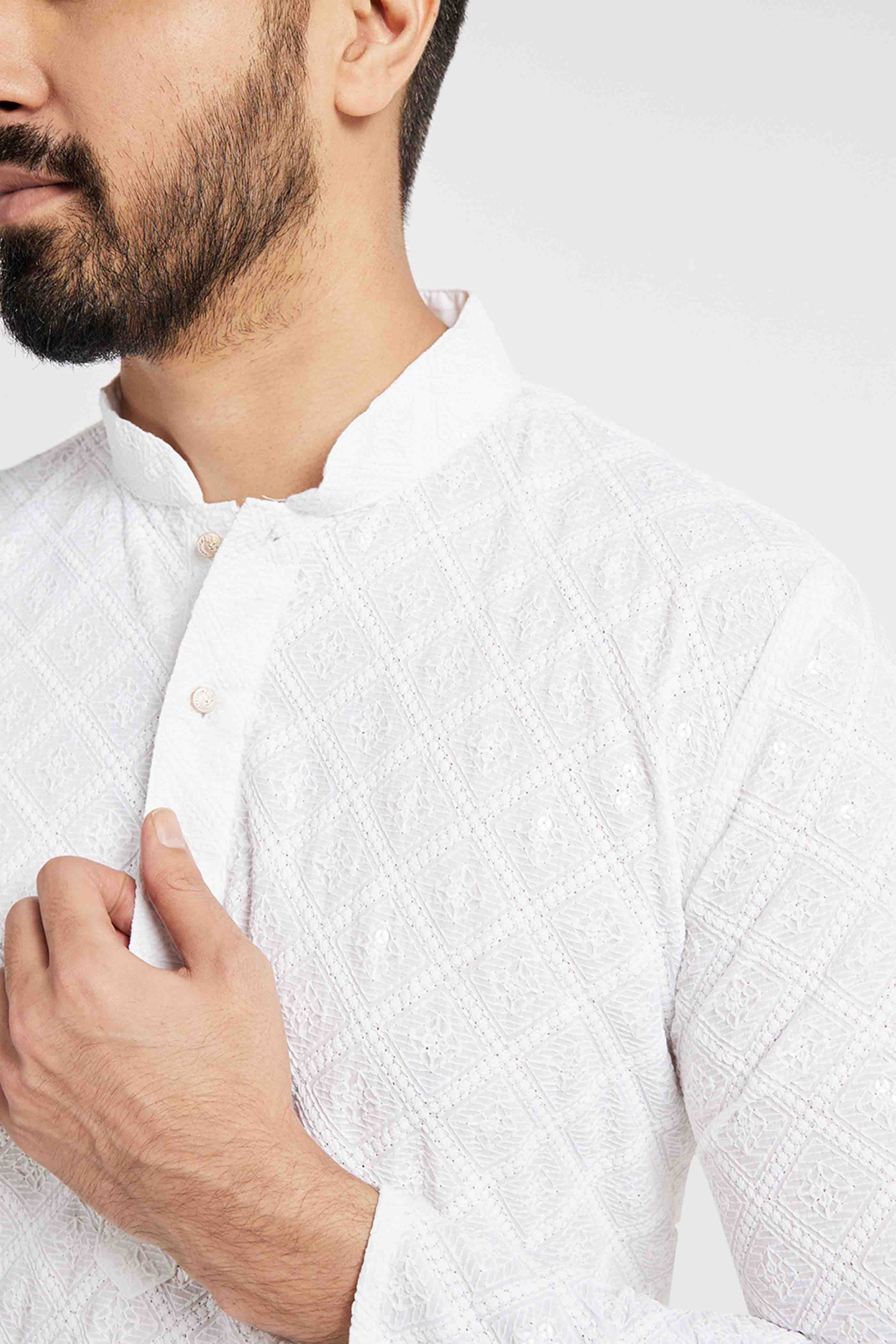 White Chikankari Kurta