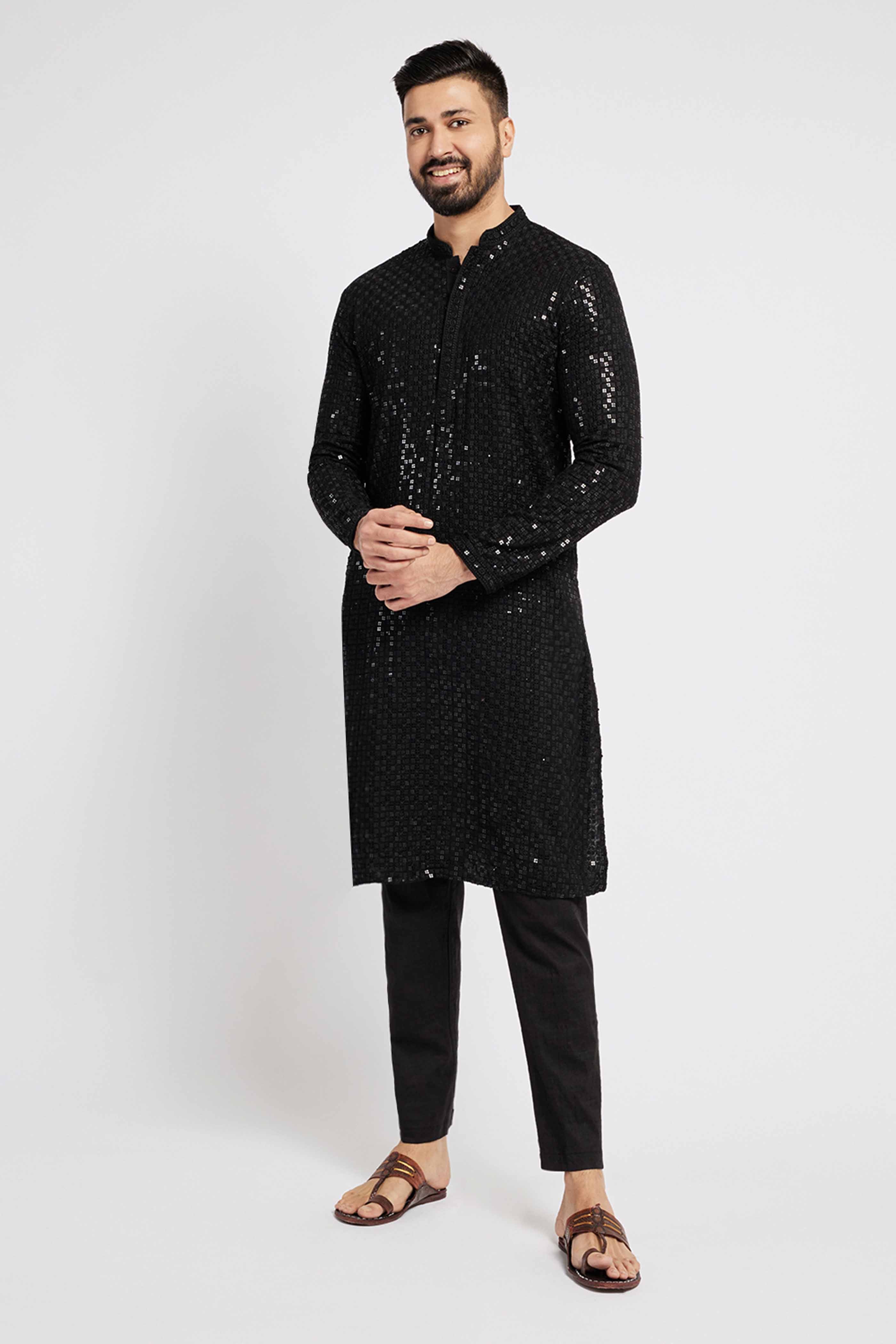 Black Sequence Kurta