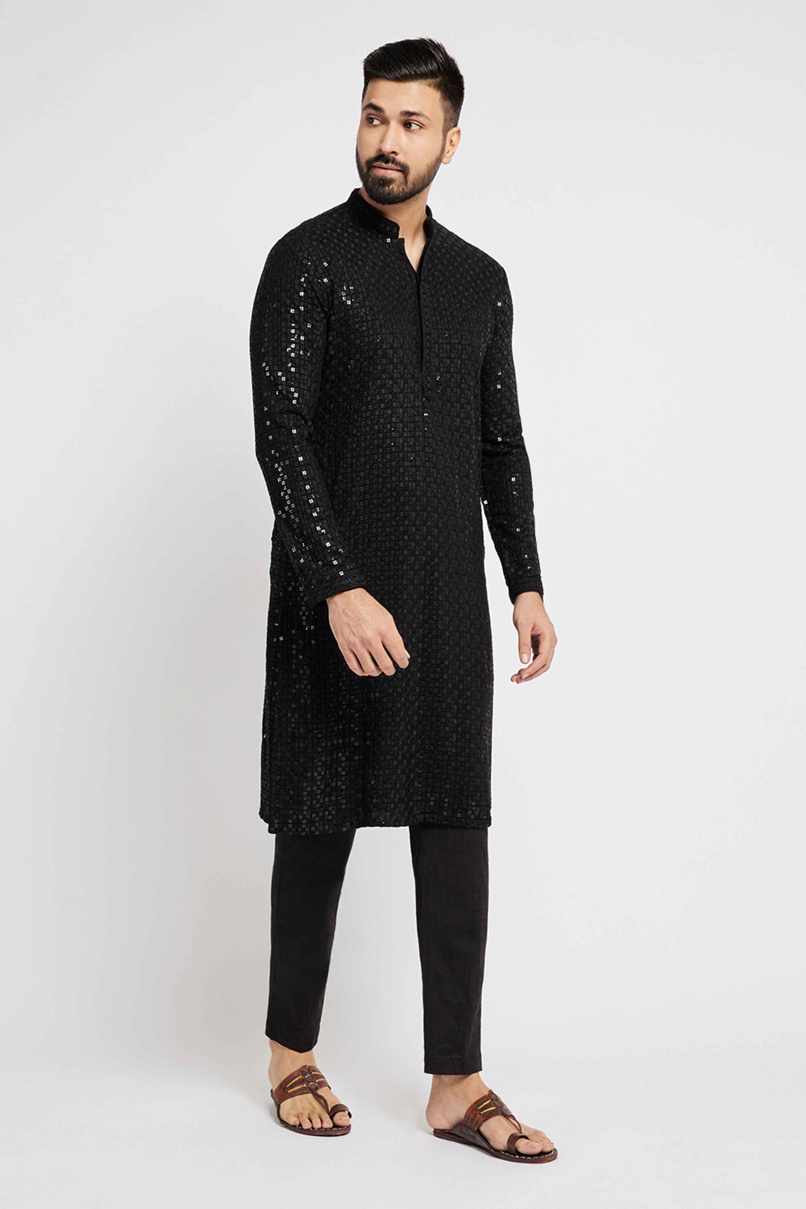 Black Sequence Kurta