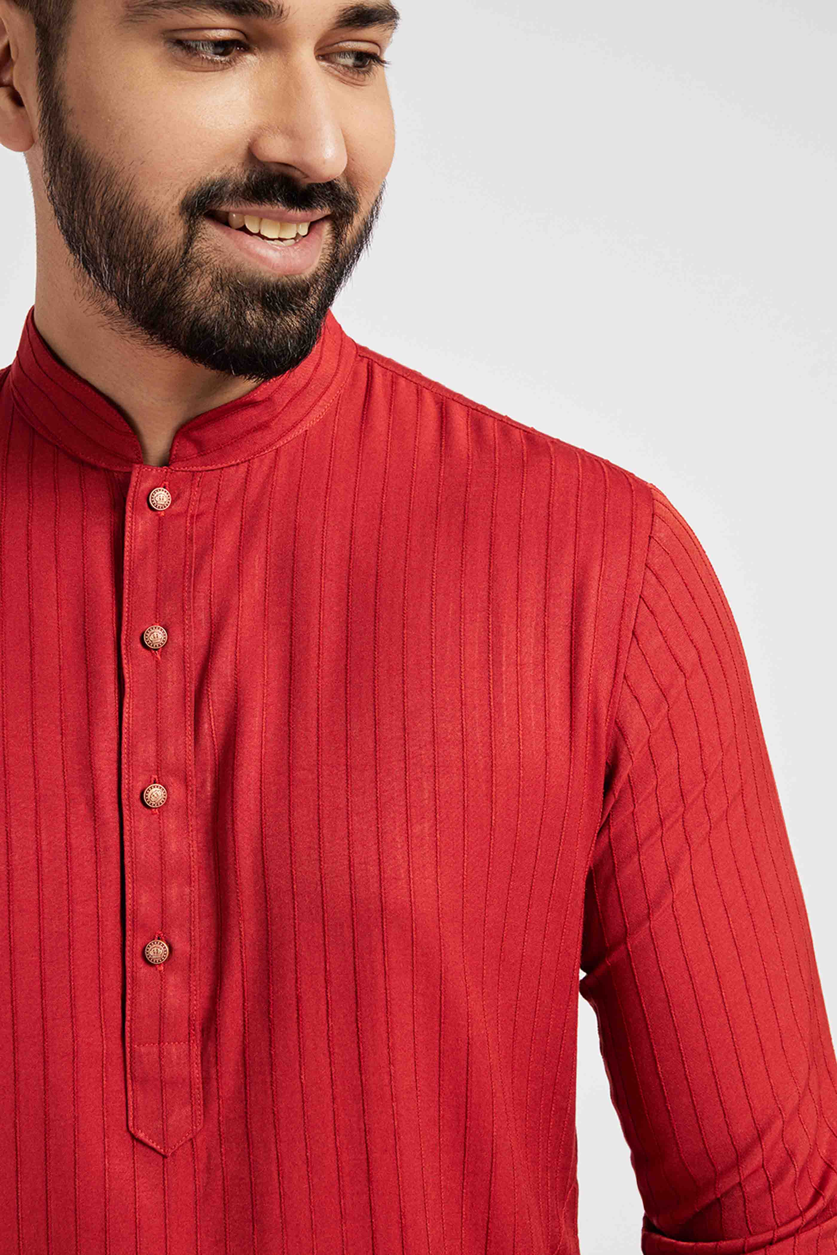 Red Striped Kurta