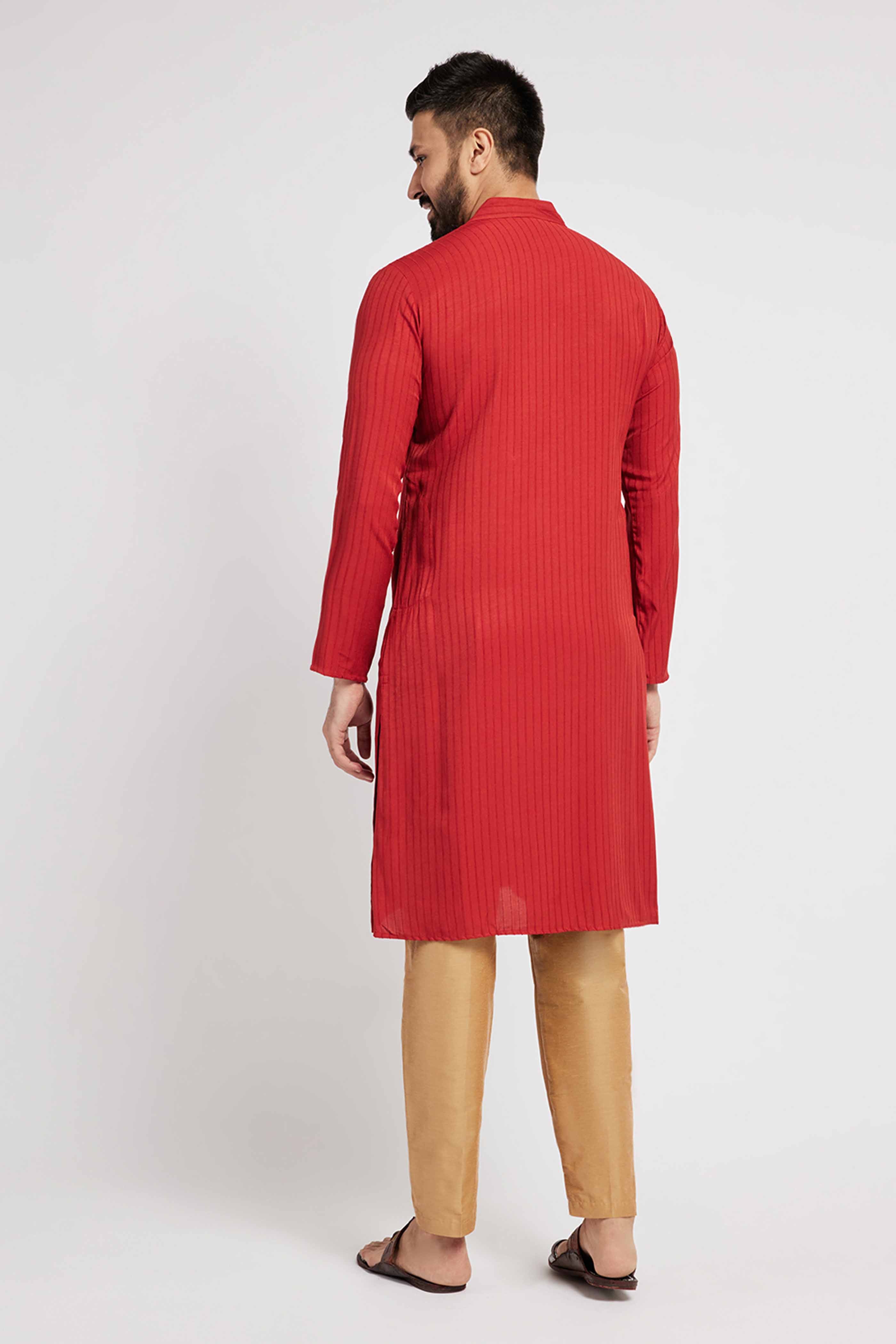 Red Striped Kurta