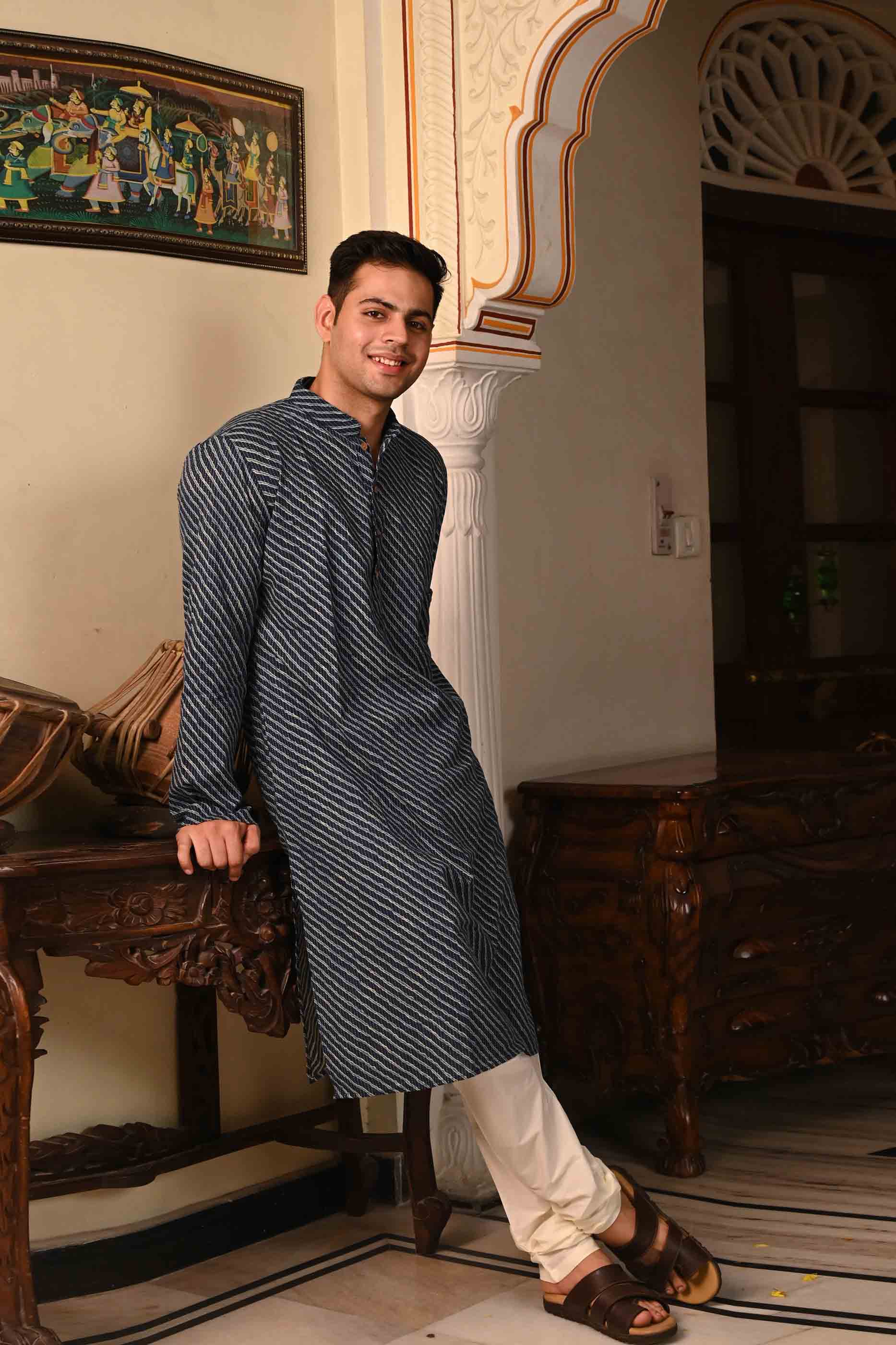 Indigo Cotton Kurta