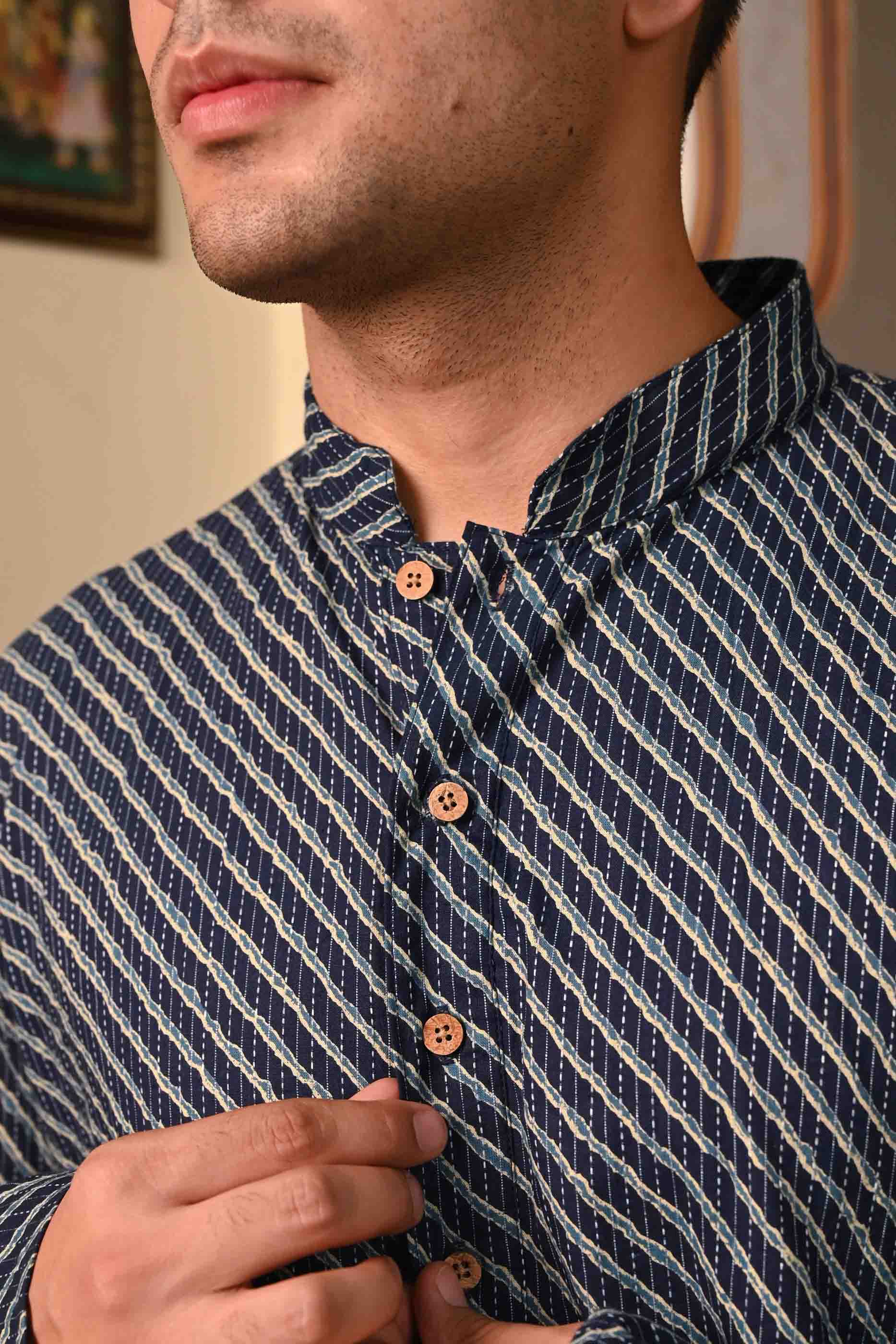 Indigo Cotton Kurta