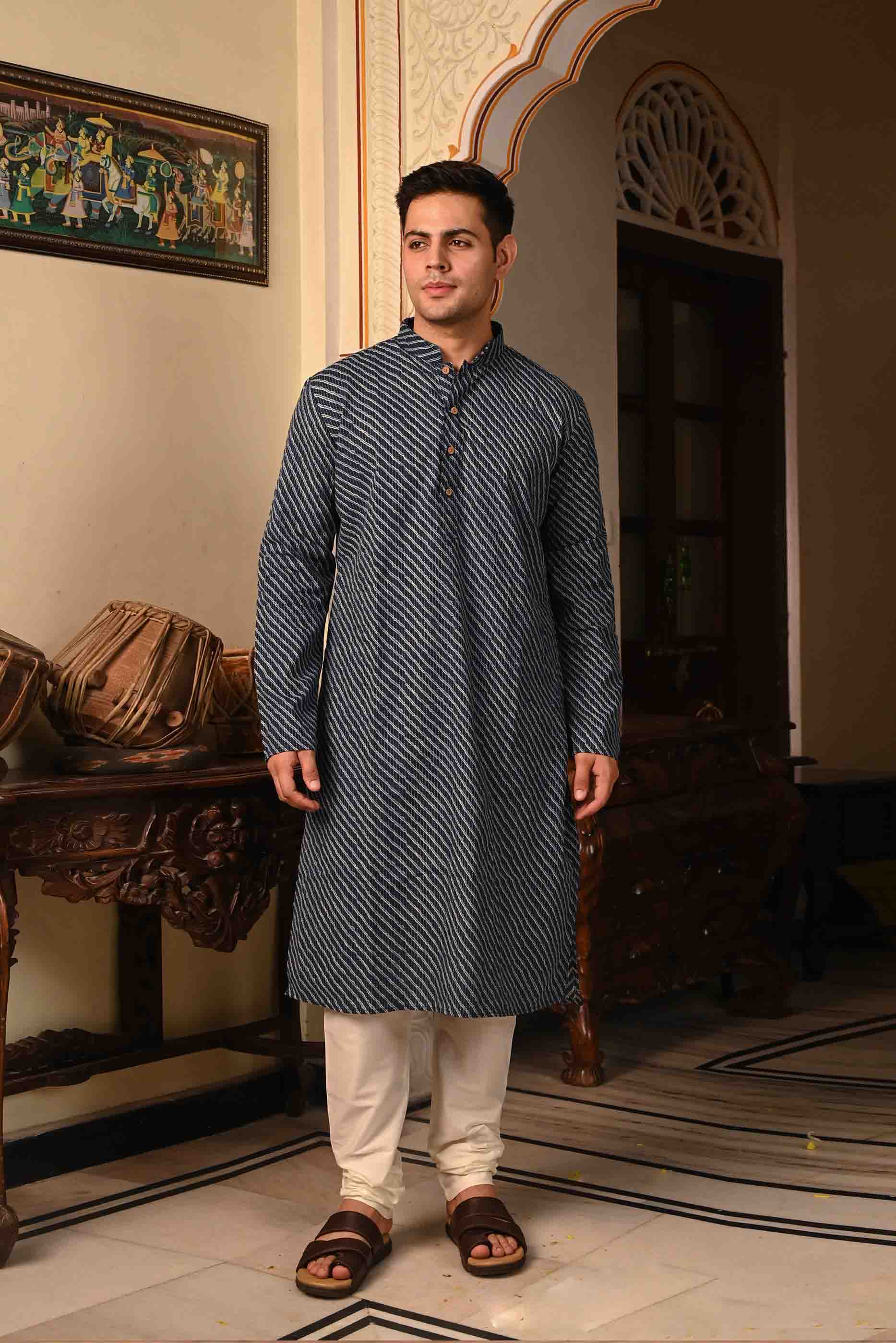 Indigo Cotton Kurta