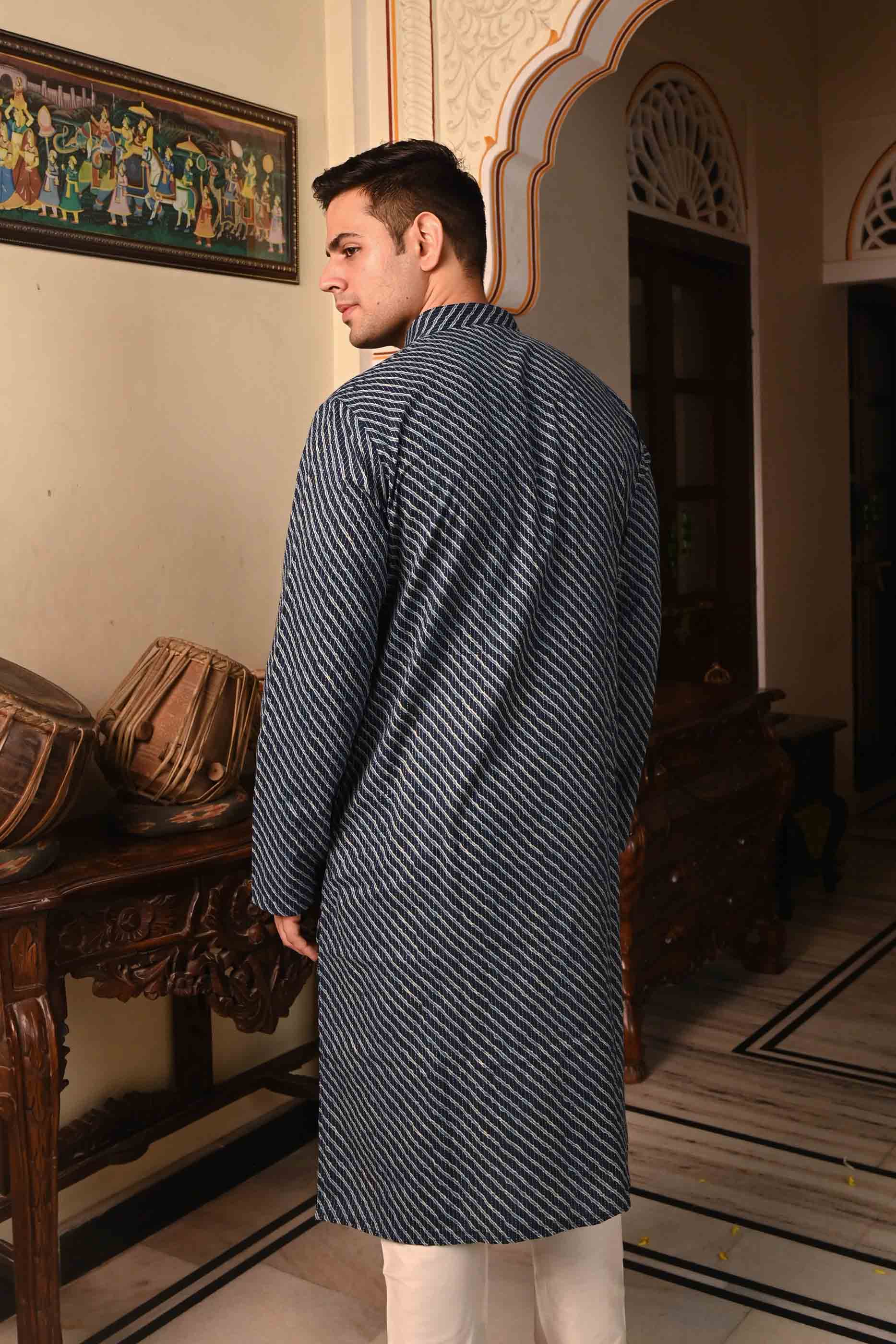 Indigo Cotton Kurta