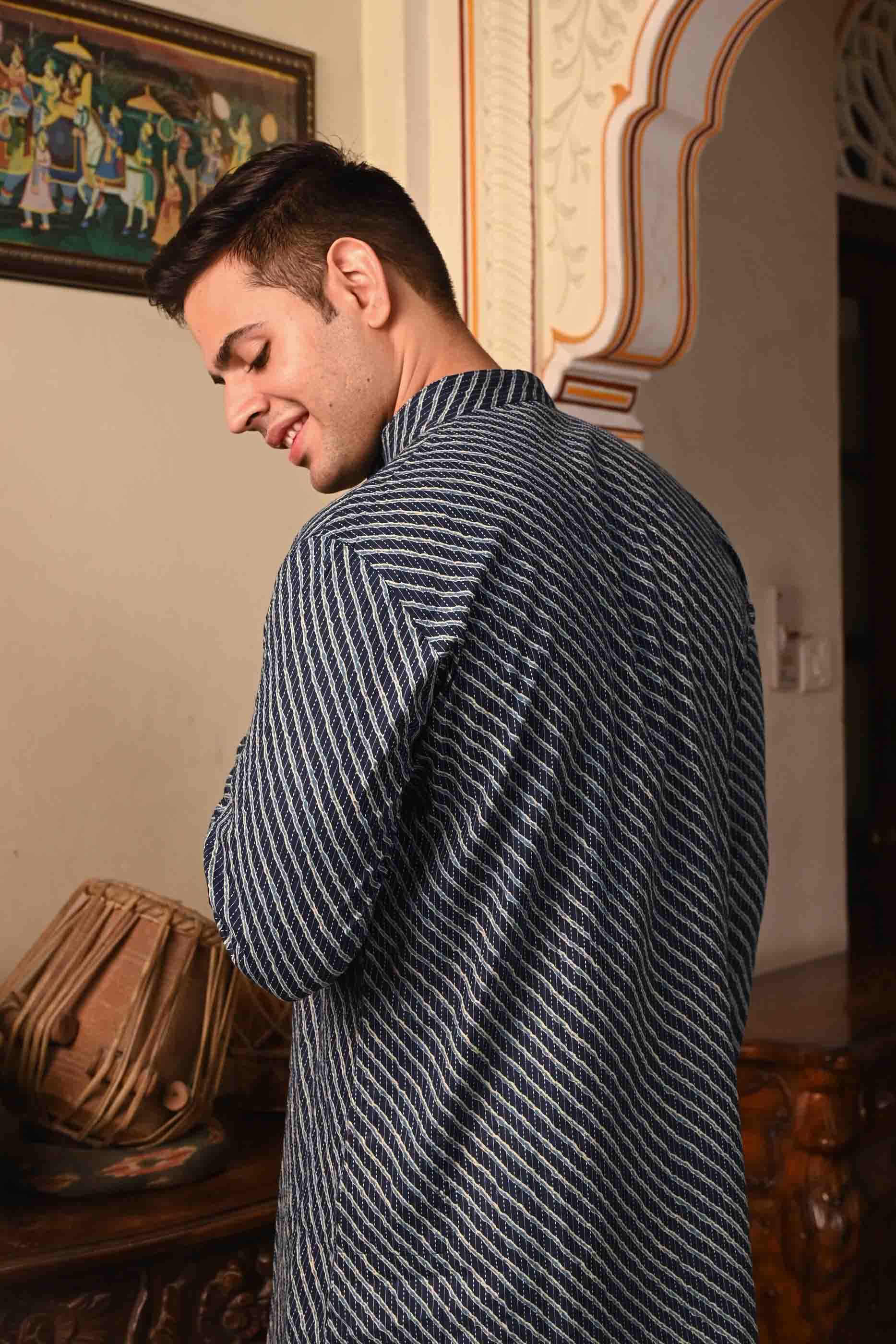 Indigo Cotton Kurta