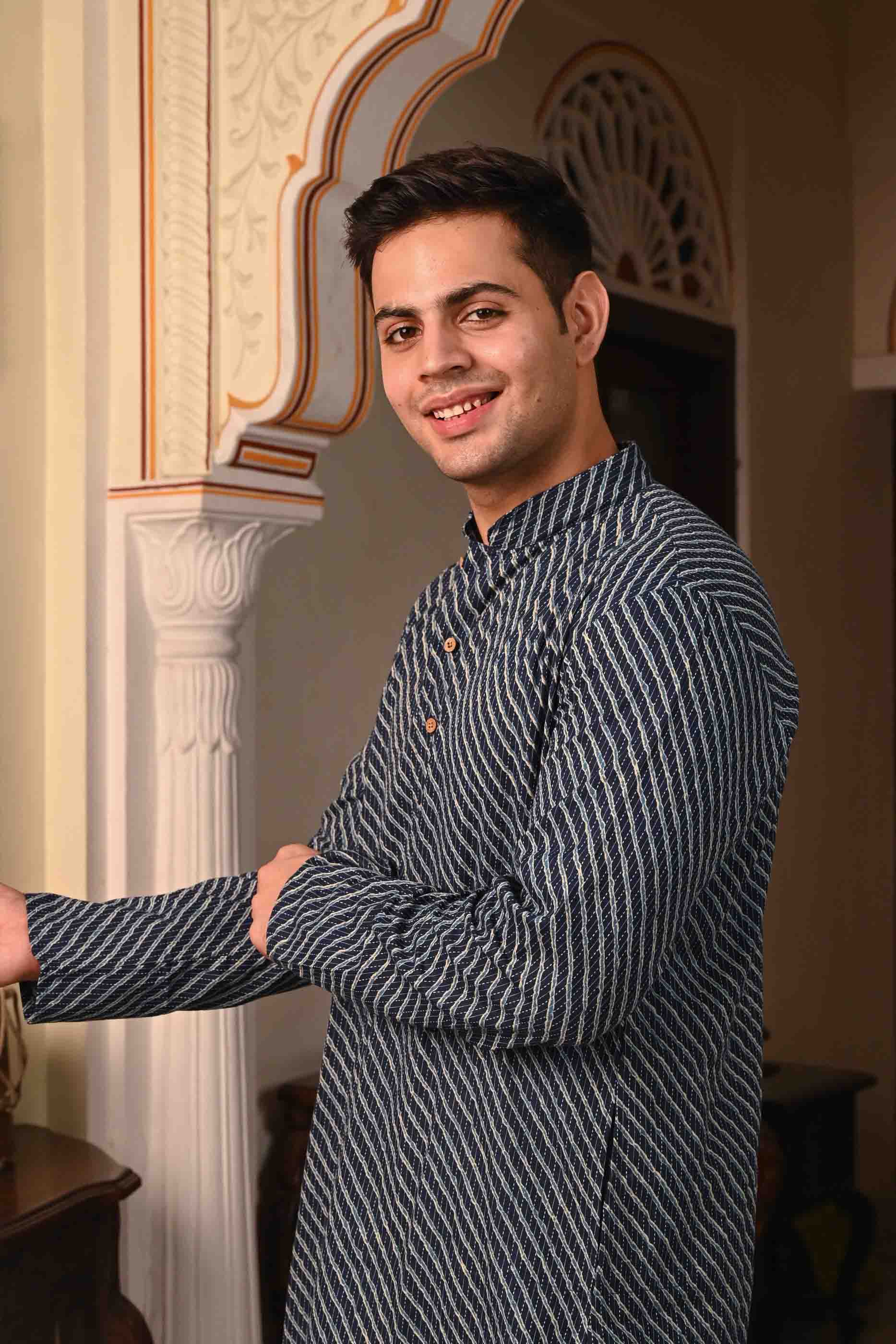 Indigo Cotton Kurta