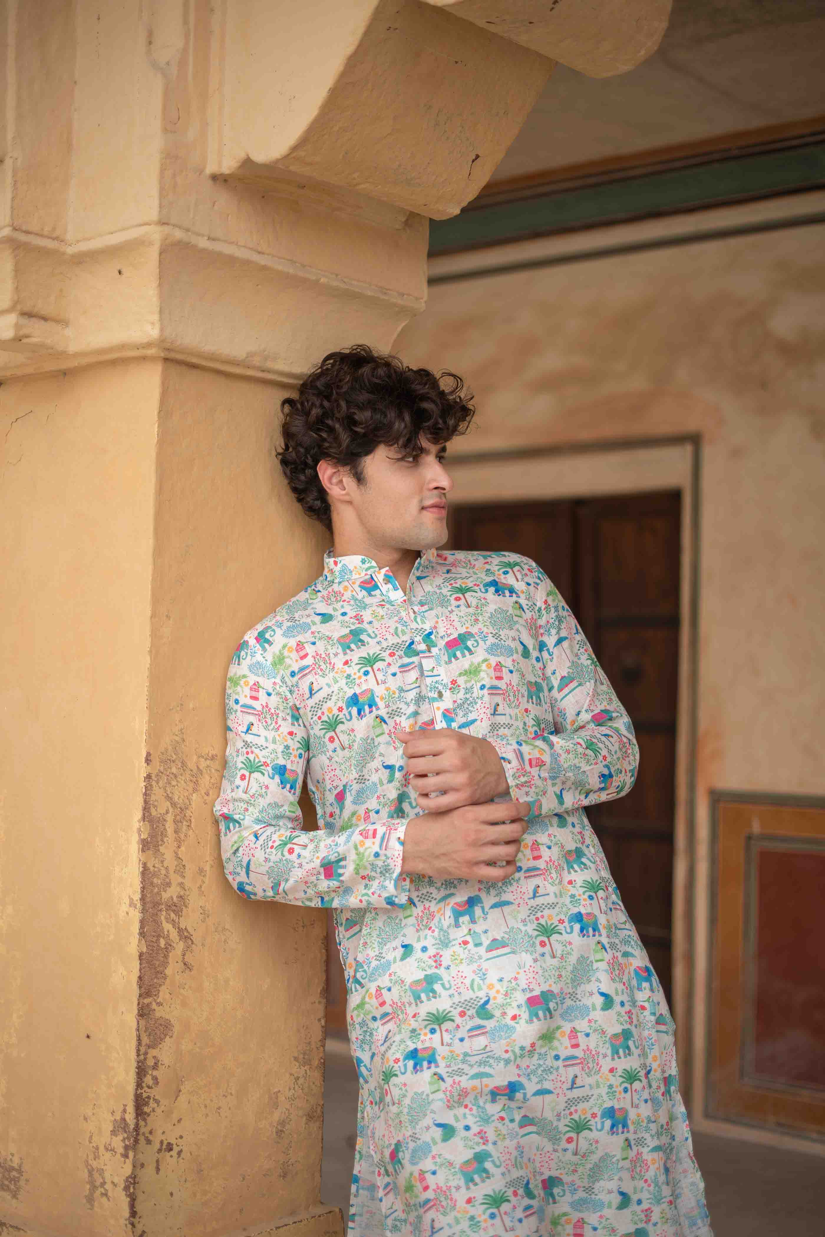 Animal Motif Printed Kurta